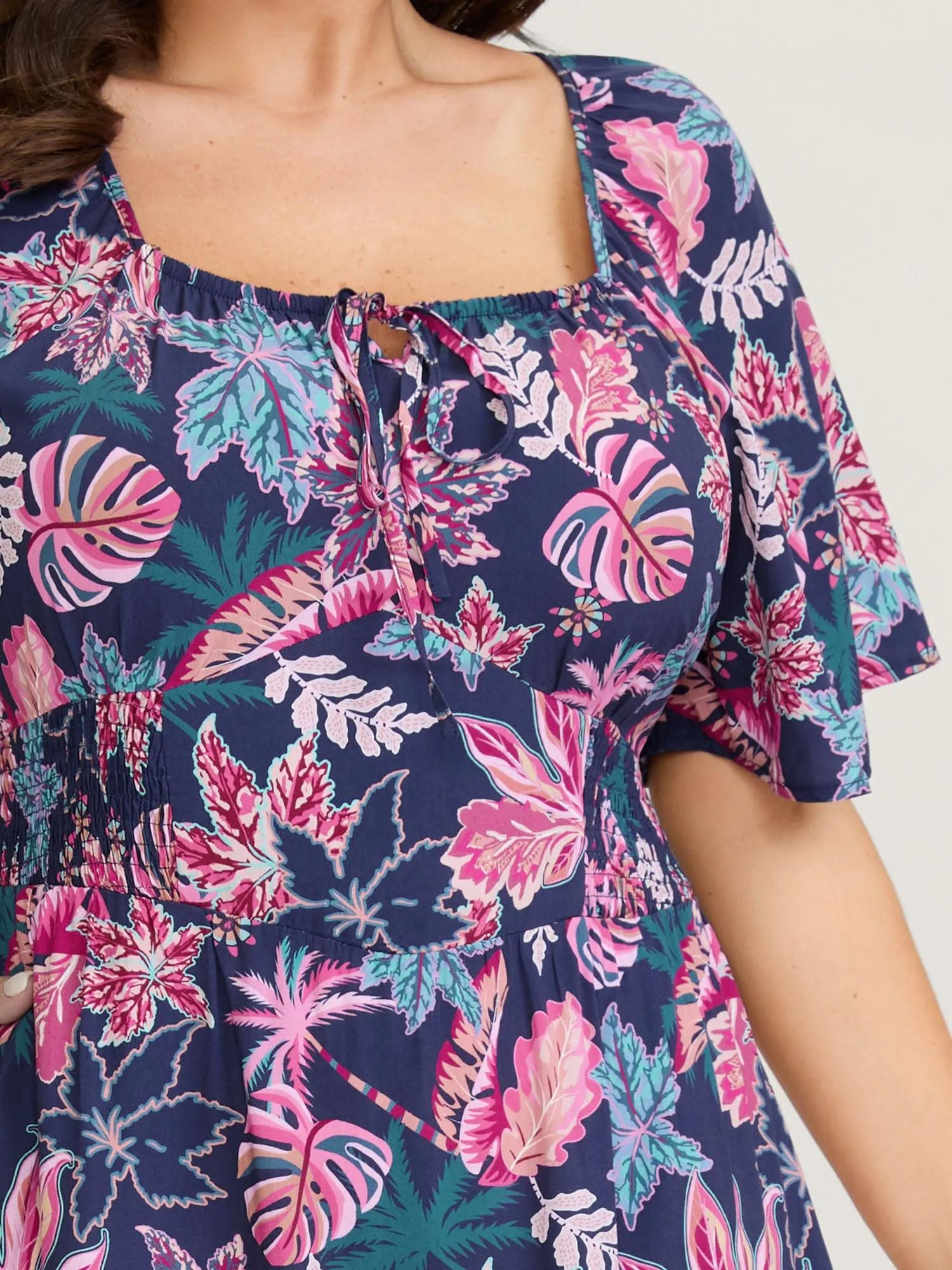 Floral Cinched-Waist Maxi Dress sold by Bloomchic product image thumbnail 3