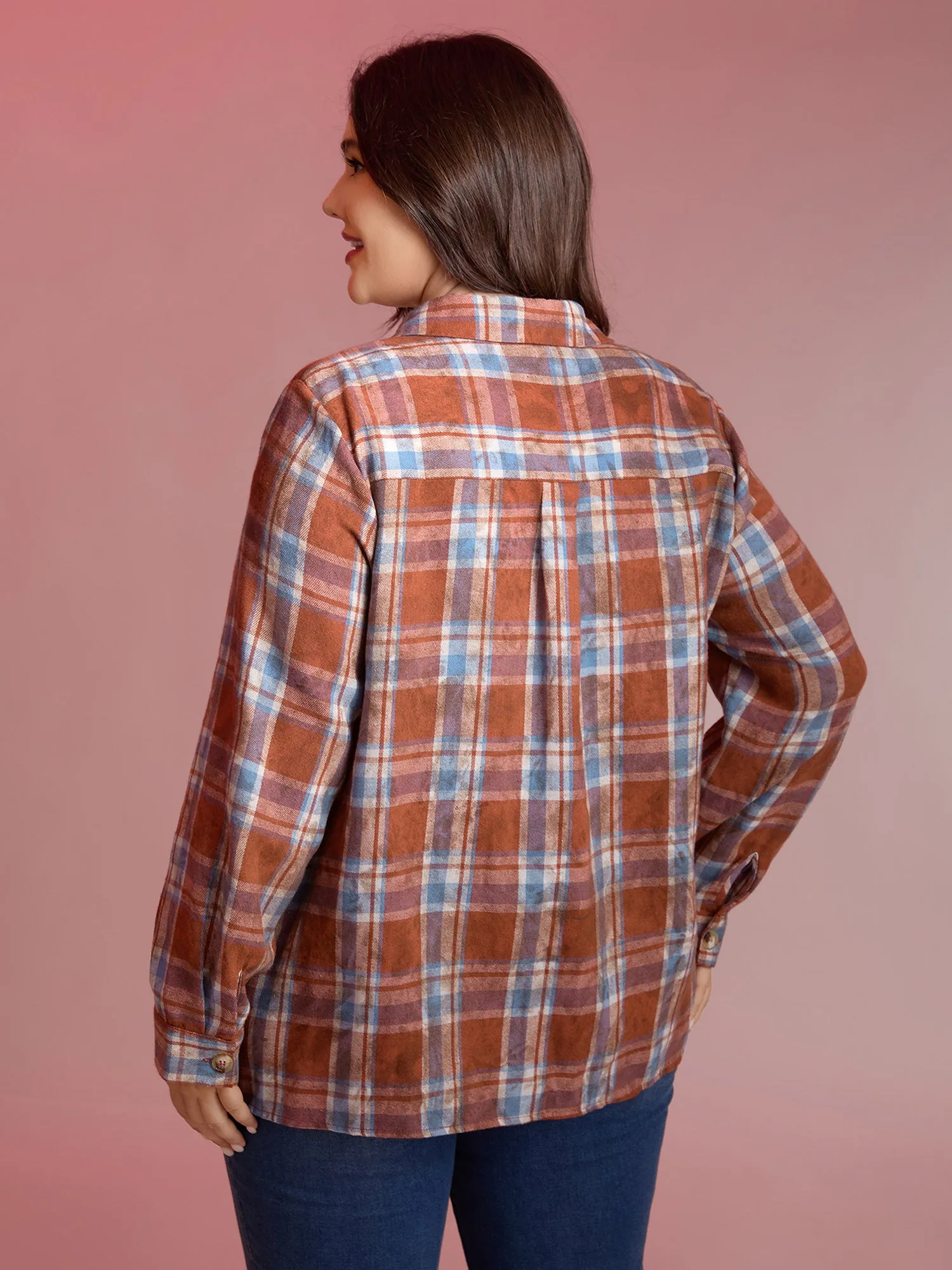 Plaid Print Vintage Button-Down Shirt sold by Bloomchic product image thumbnail 4