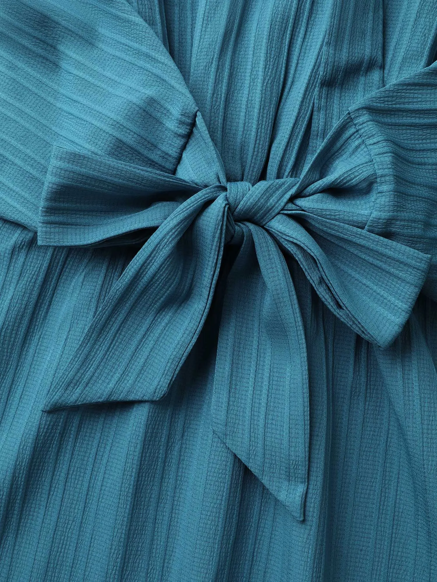 Textured Shirred Belted Cinched-Waist Blouse sold by Bloomchic product image thumbnail 5