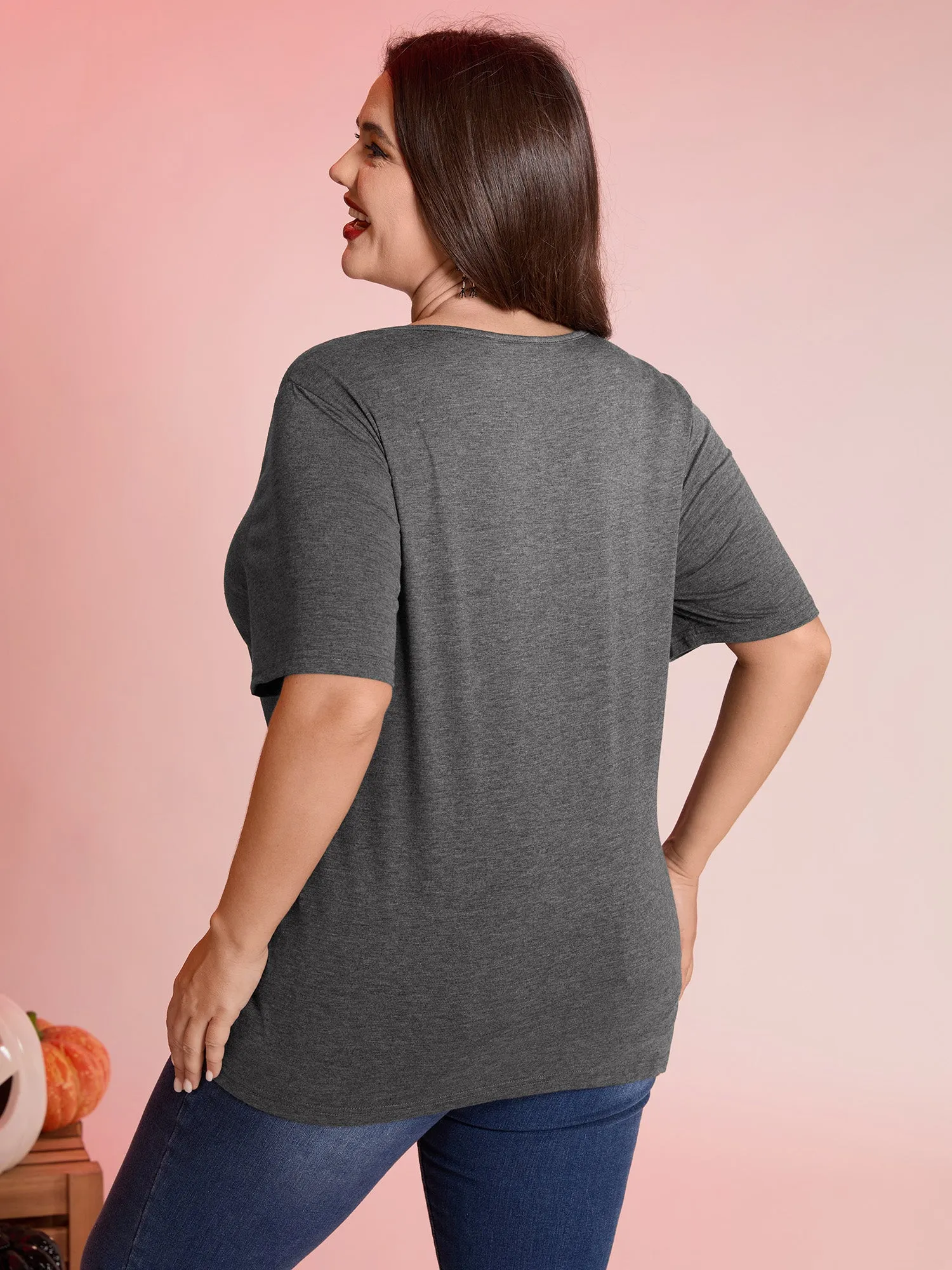 Trick or BloomChic Crossover Neck-Tie T-Shirt sold by Bloomchic product image thumbnail 4