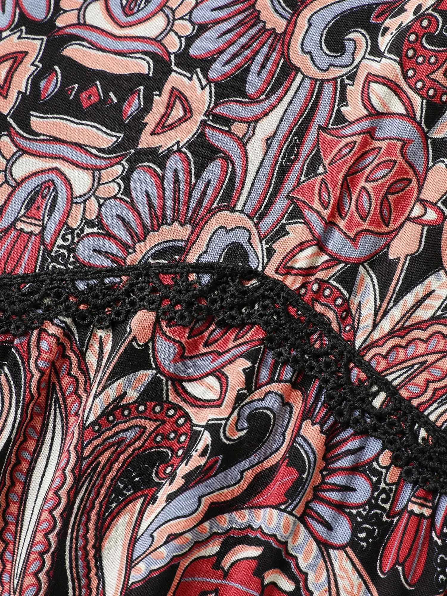 Paisley Print Lace Trim Pockets Maxi Dress sold by Bloomchic product image thumbnail 5