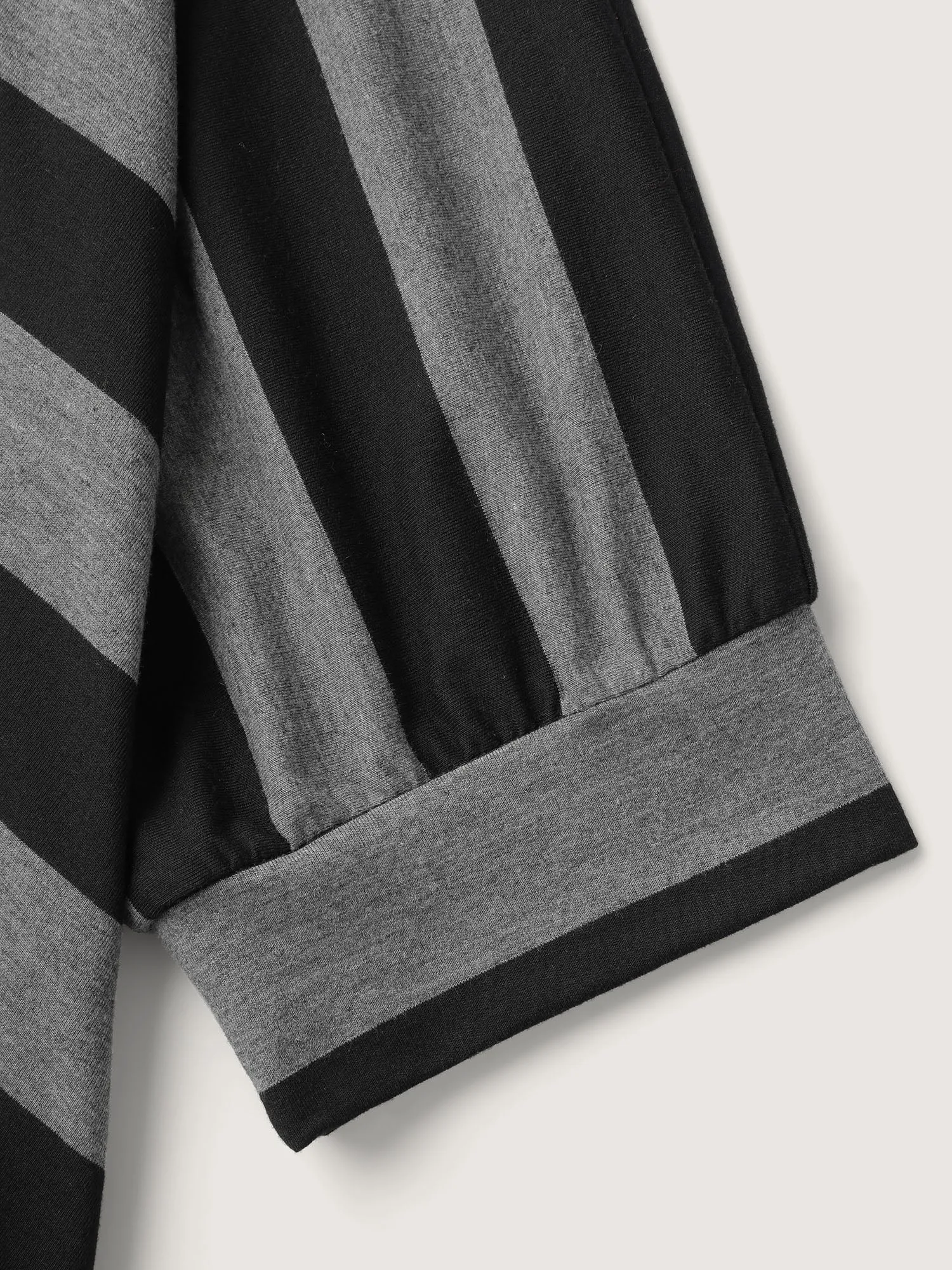 Supersoft Asymmetrical Stripes Collar T-Shirt sold by Bloomchic product image thumbnail 5