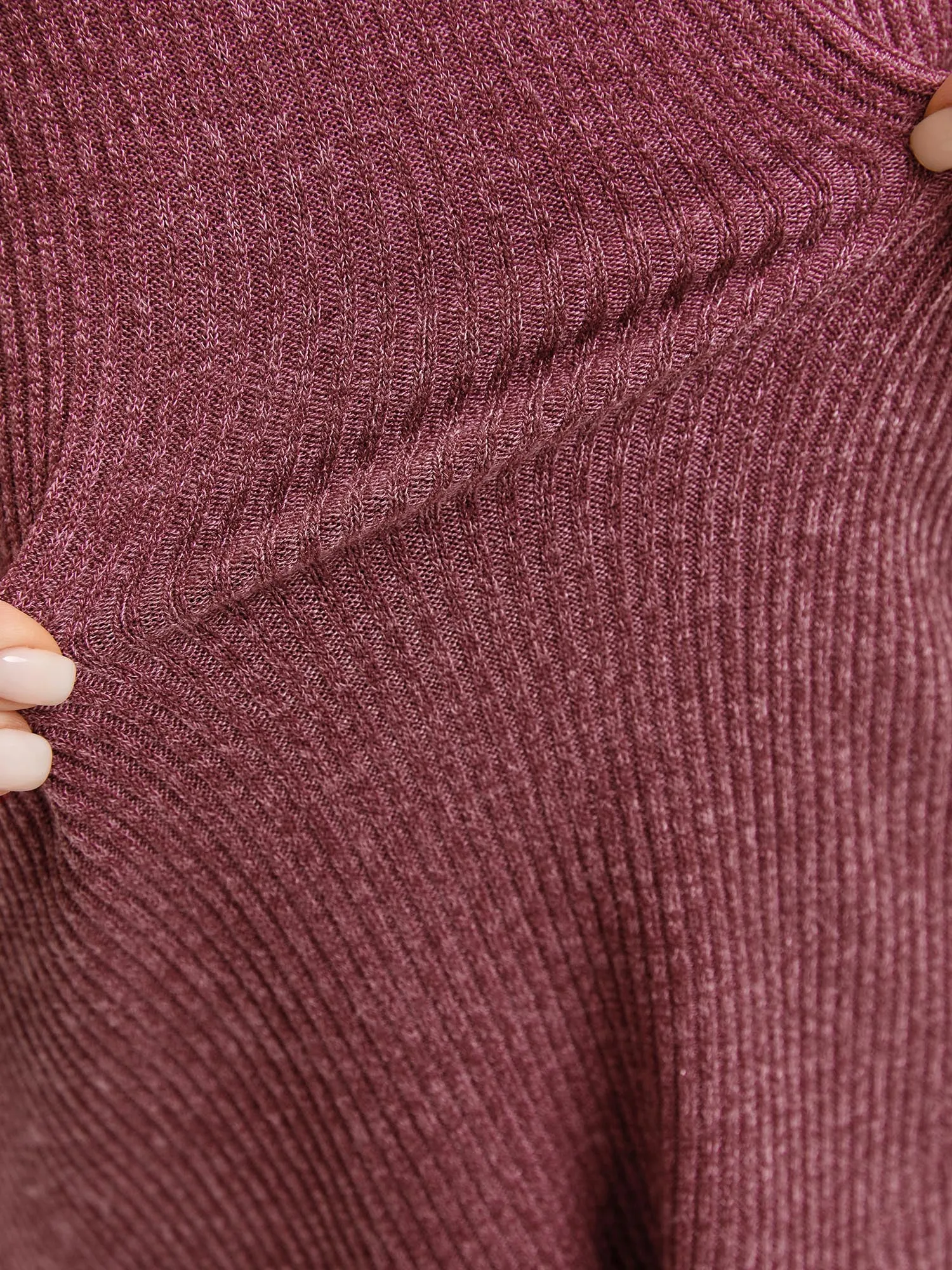 Heather Textured Stretchy Overlap T-Shirt sold by Bloomchic product image thumbnail 4