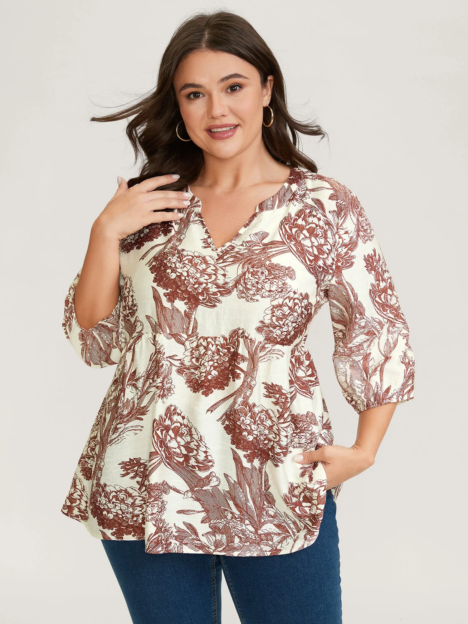 Silhouette Flower Flared Tunic Top sold by Bloomchic product image thumbnail 2
