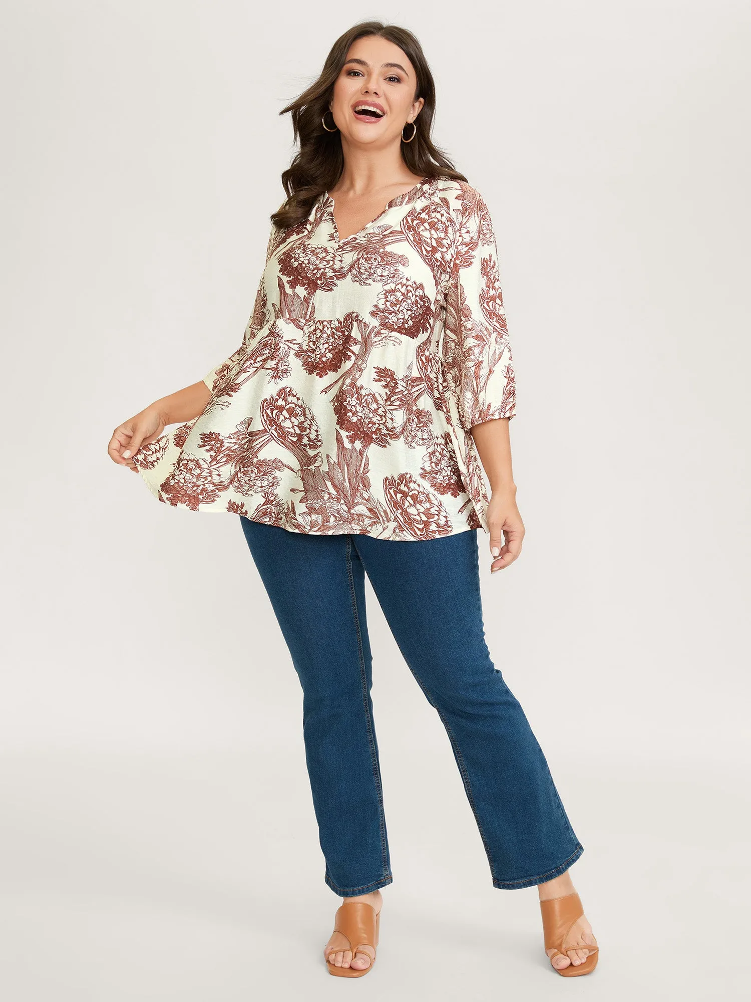 Silhouette Flower Flared Tunic Top sold by Bloomchic product image thumbnail 3
