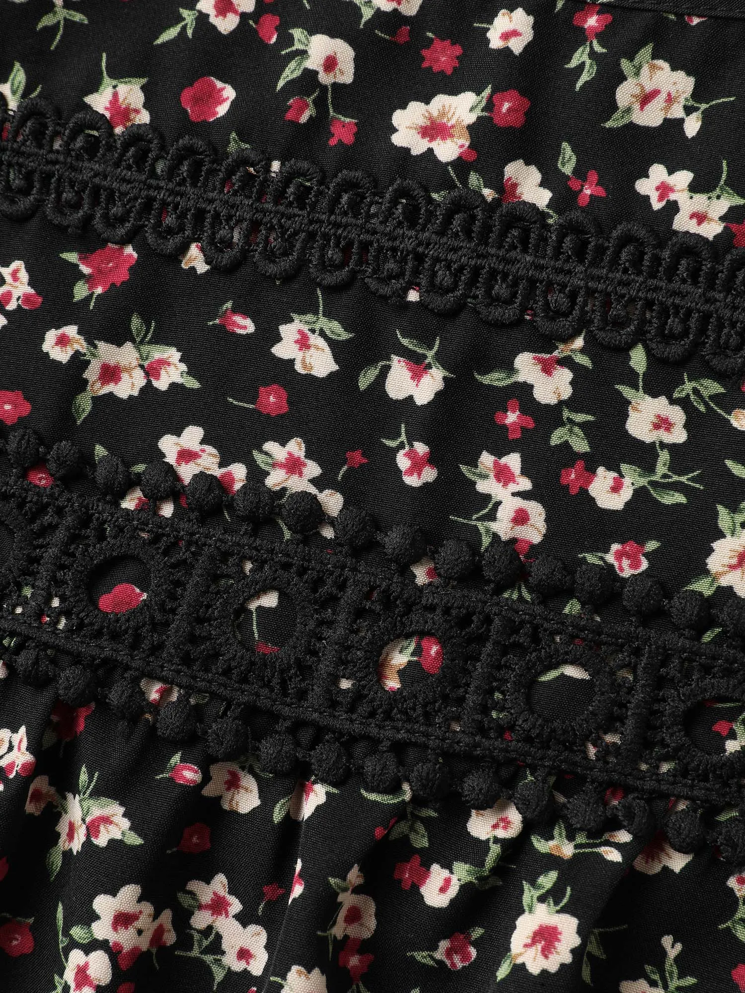 Floral Print Lace Trim Ruffled Blouse sold by Bloomchic product image thumbnail 5