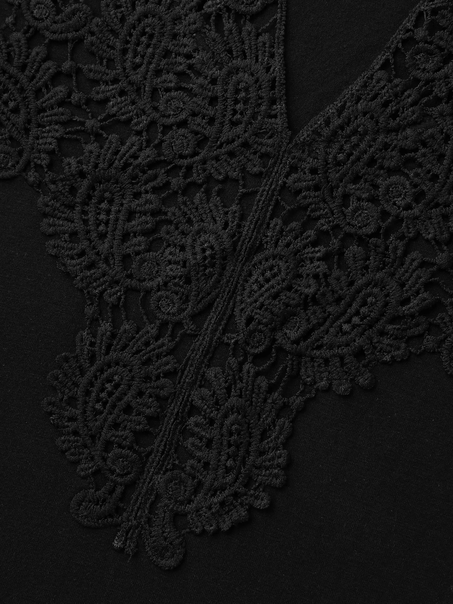 Sheer Lace Fitted Solid T-Shirt sold by Bloomchic product image thumbnail 5