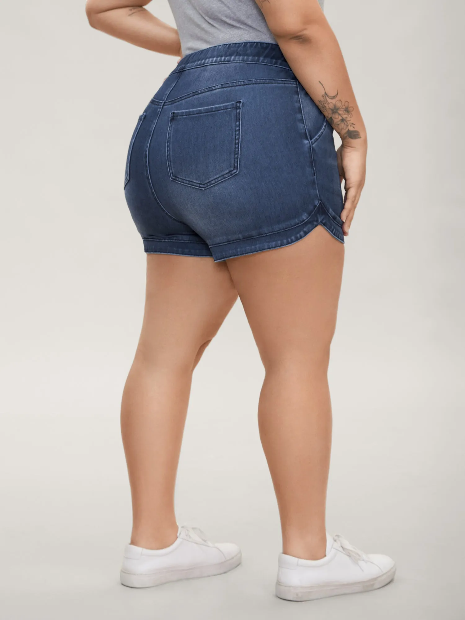 Pull-On Drawstring Waist Denim Shorts sold by Bloomchic product image thumbnail 5