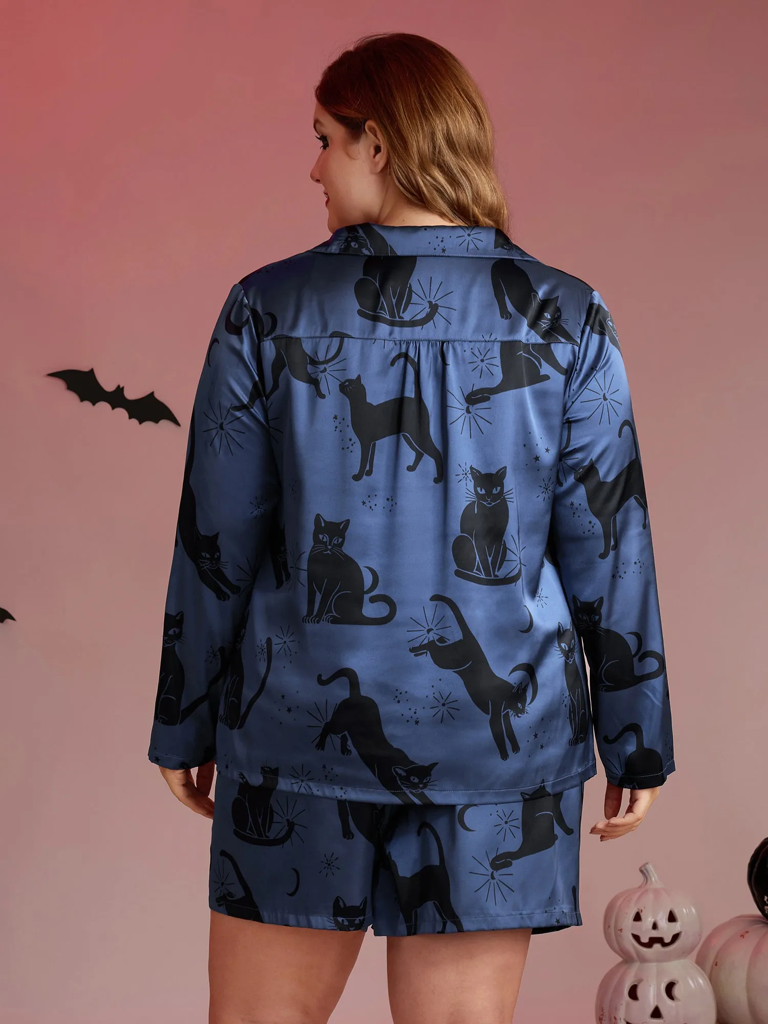 Cats Print Pockets Stretchy Co-ord Pajama Set sold by Bloomchic product image thumbnail 3