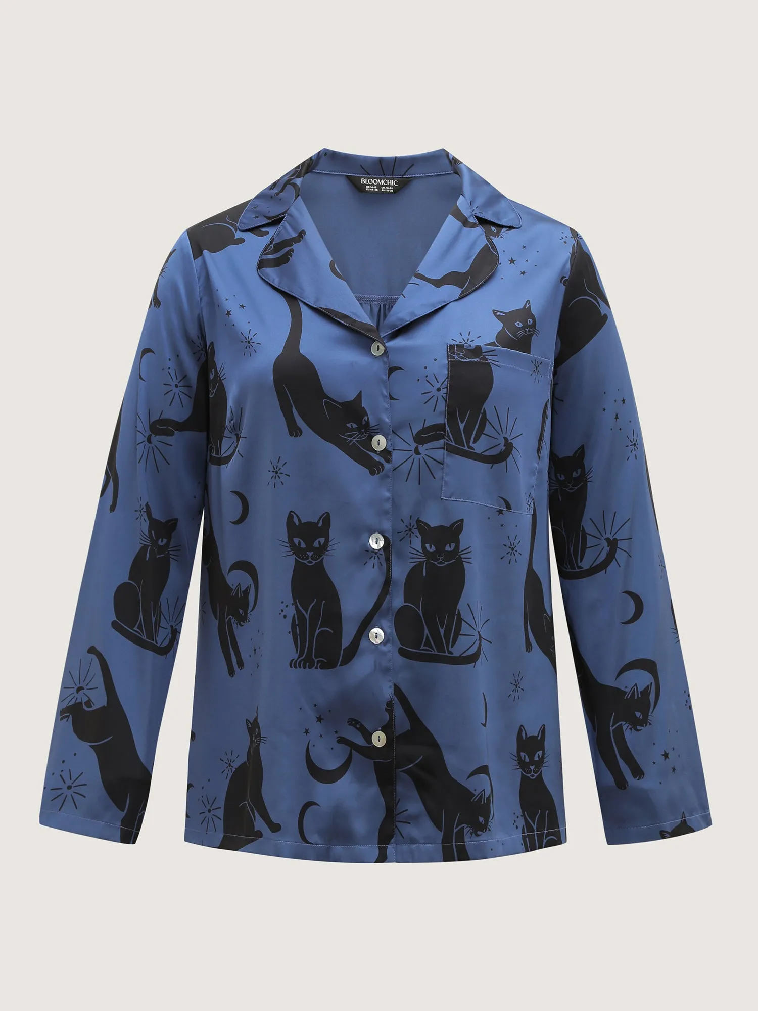 Cats Print Pockets Stretchy Co-ord Pajama Set sold by Bloomchic product image thumbnail 5