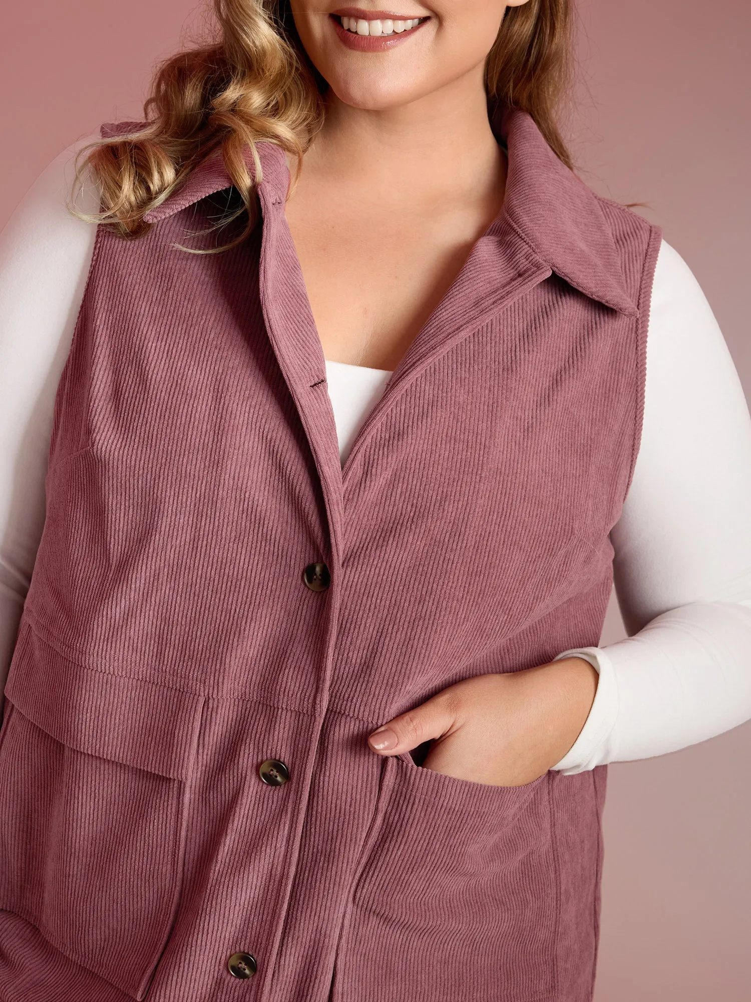 Ribbed Corduroy Deep Pockets Vest sold by Bloomchic product image thumbnail 2
