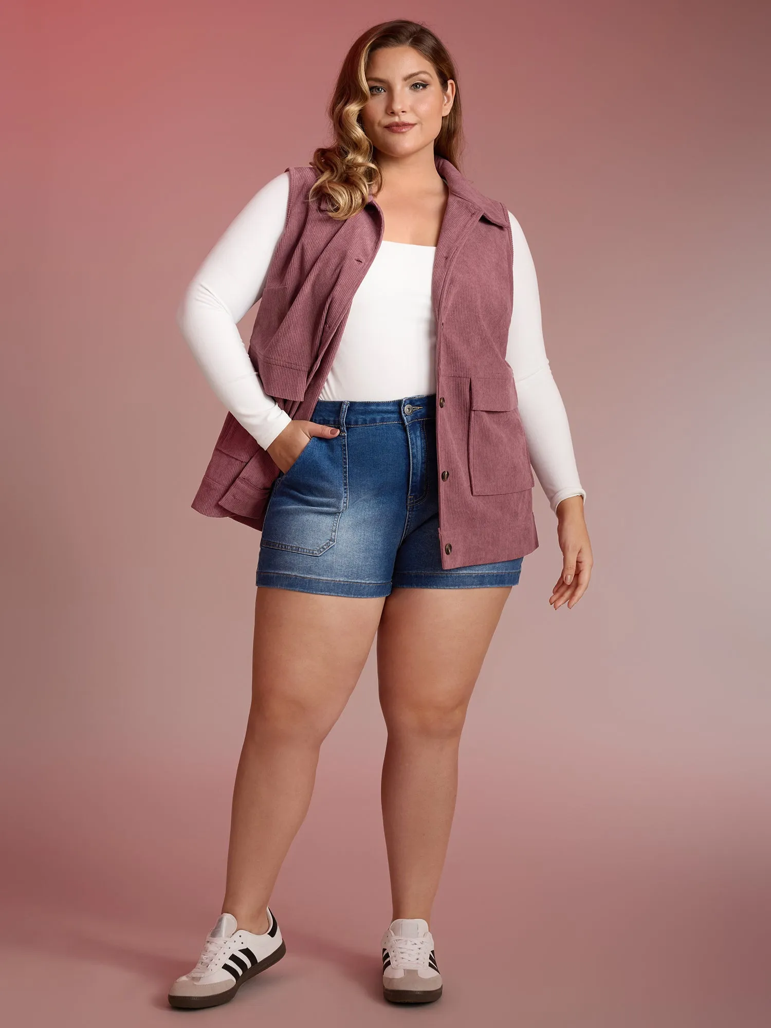 Ribbed Corduroy Deep Pockets Vest sold by Bloomchic product image thumbnail 3