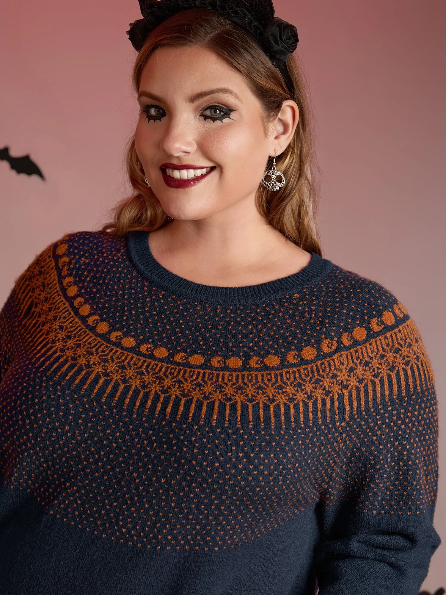 Supersoft Fair Isle Yoke Color Contrast Pullover sold by Bloomchic