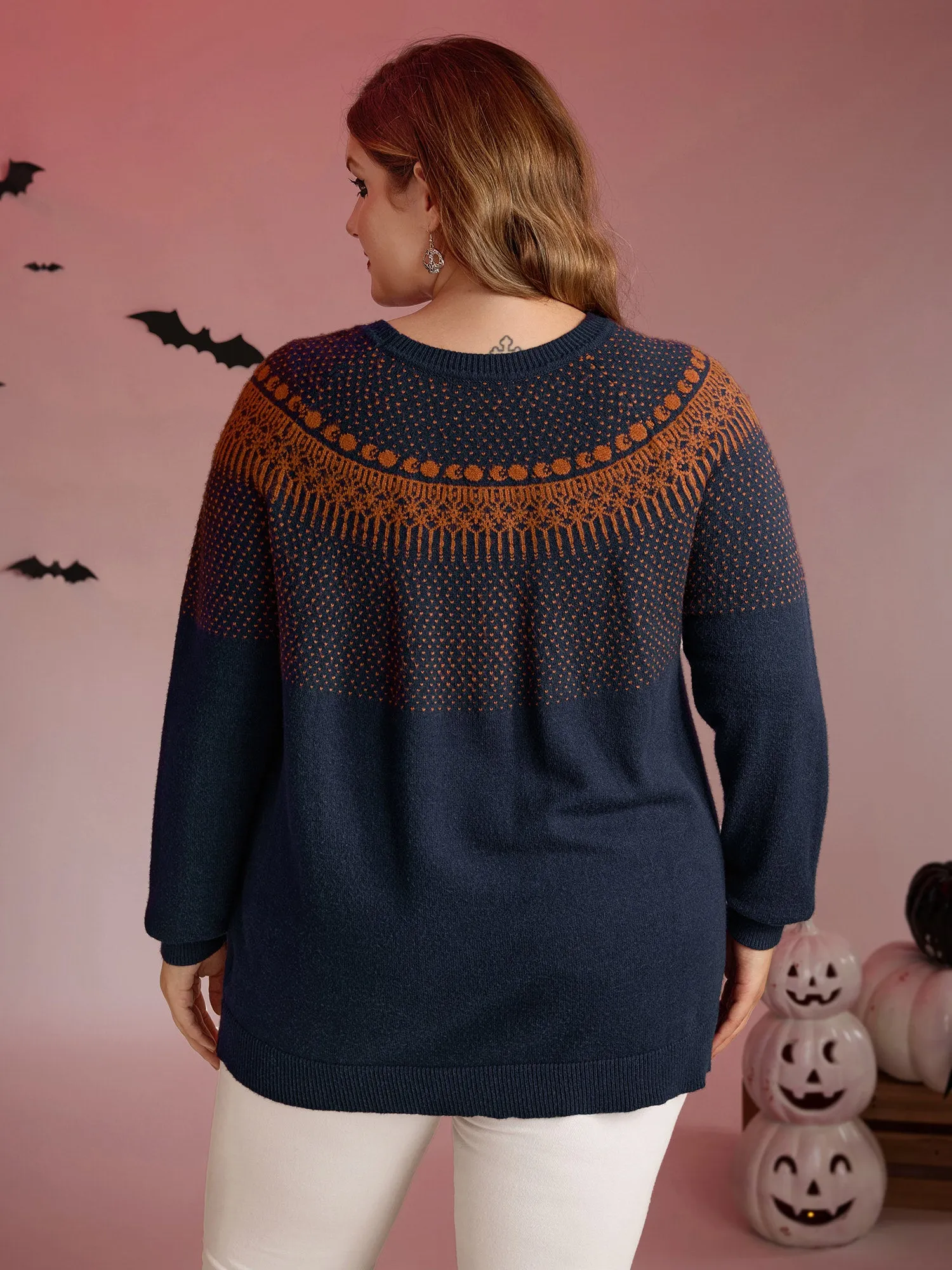 Supersoft Fair Isle Yoke Color Contrast Pullover sold by Bloomchic product image thumbnail 4