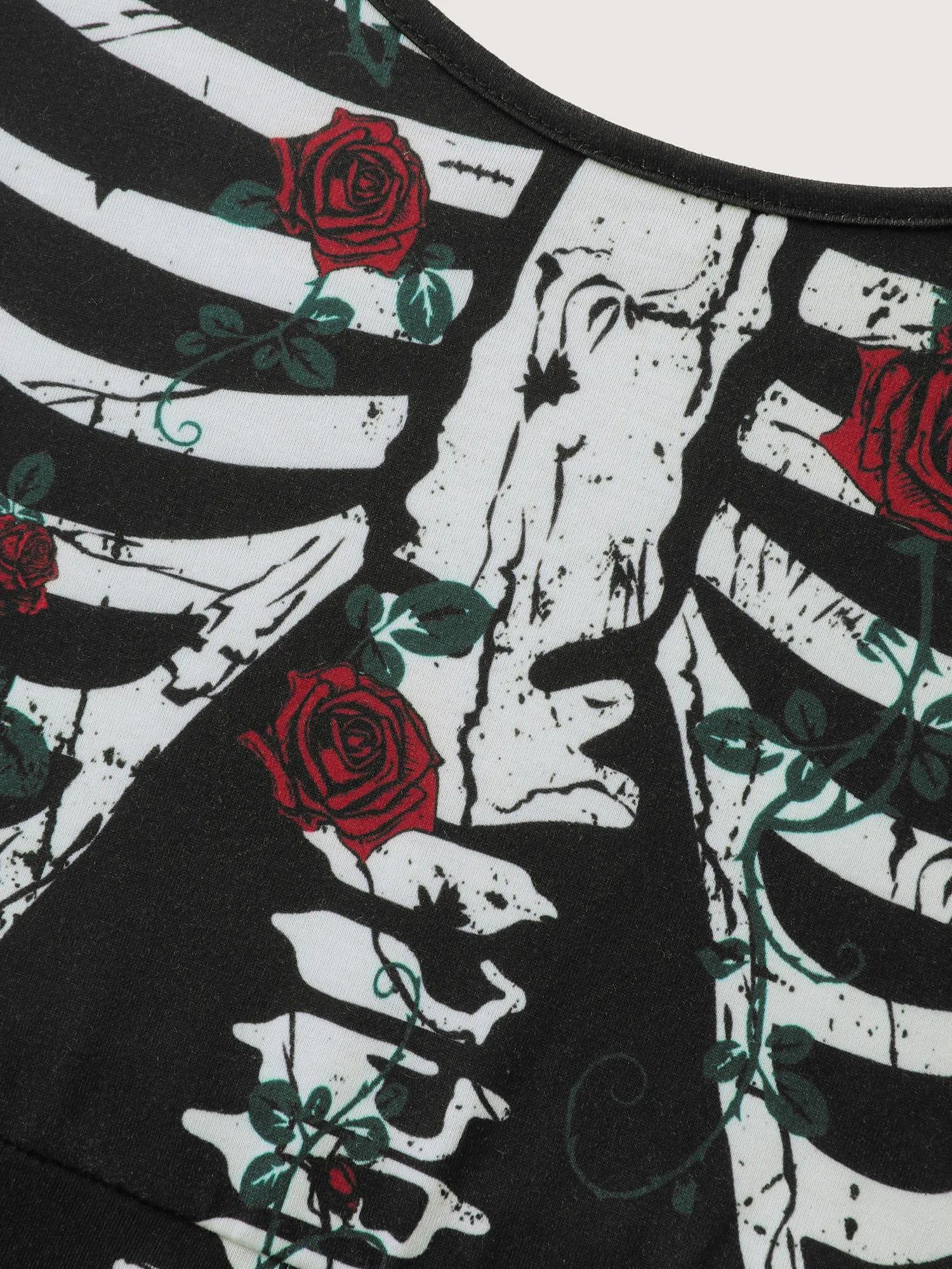 Skeleton Halloween Print Fitted Jumpsuit sold by Bloomchic product image thumbnail 5