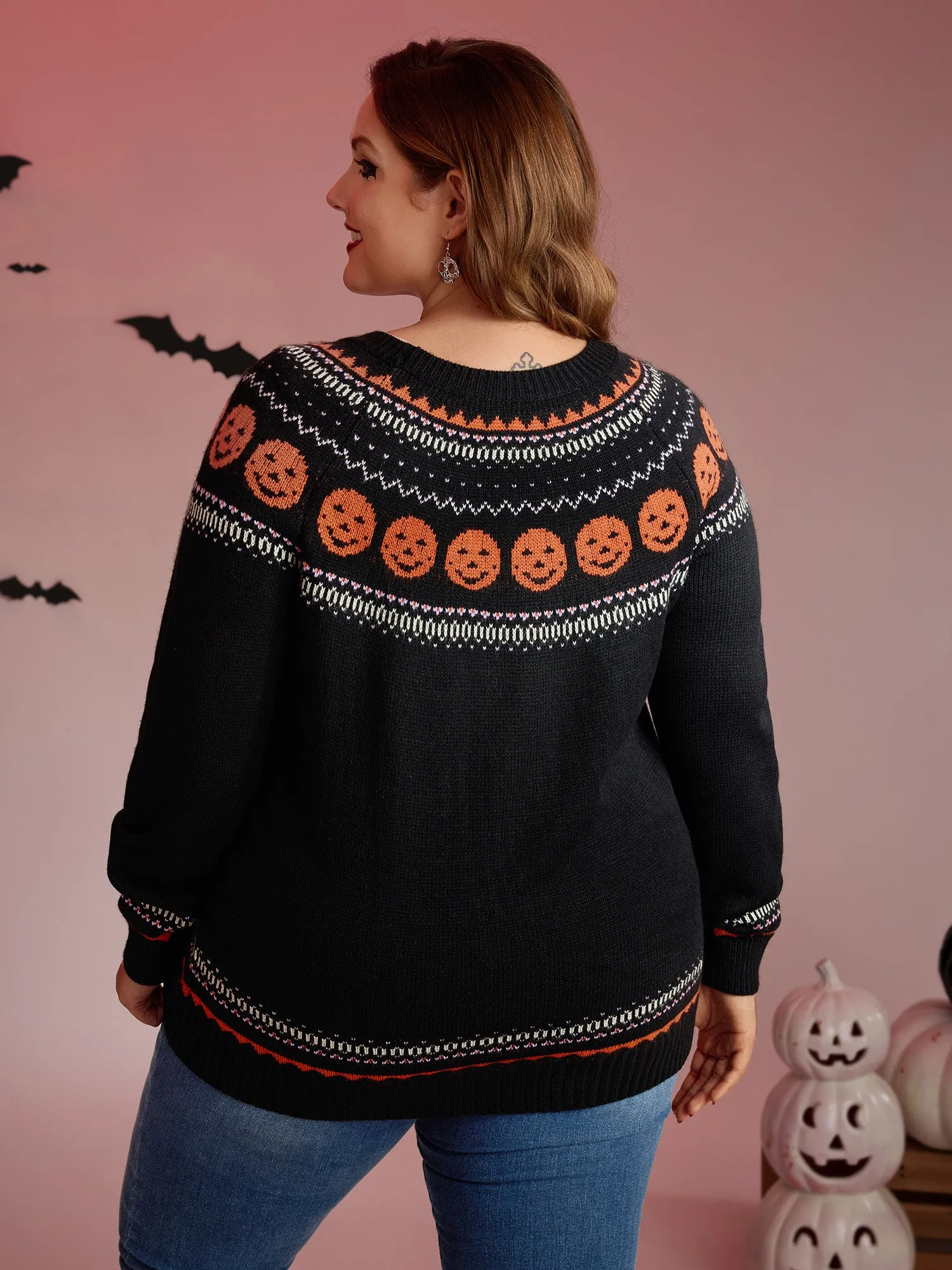 Halloween Fair Isle Yoke Pullover sold by Bloomchic product image thumbnail 4