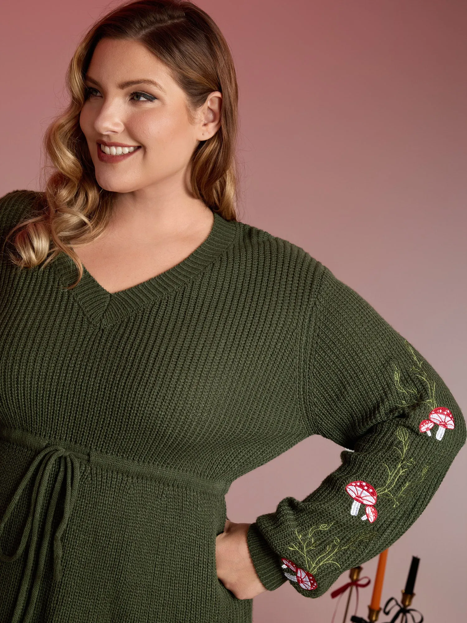 Mushroom Halloween Embroidery A-Line Pullover sold by Bloomchic product image thumbnail 2