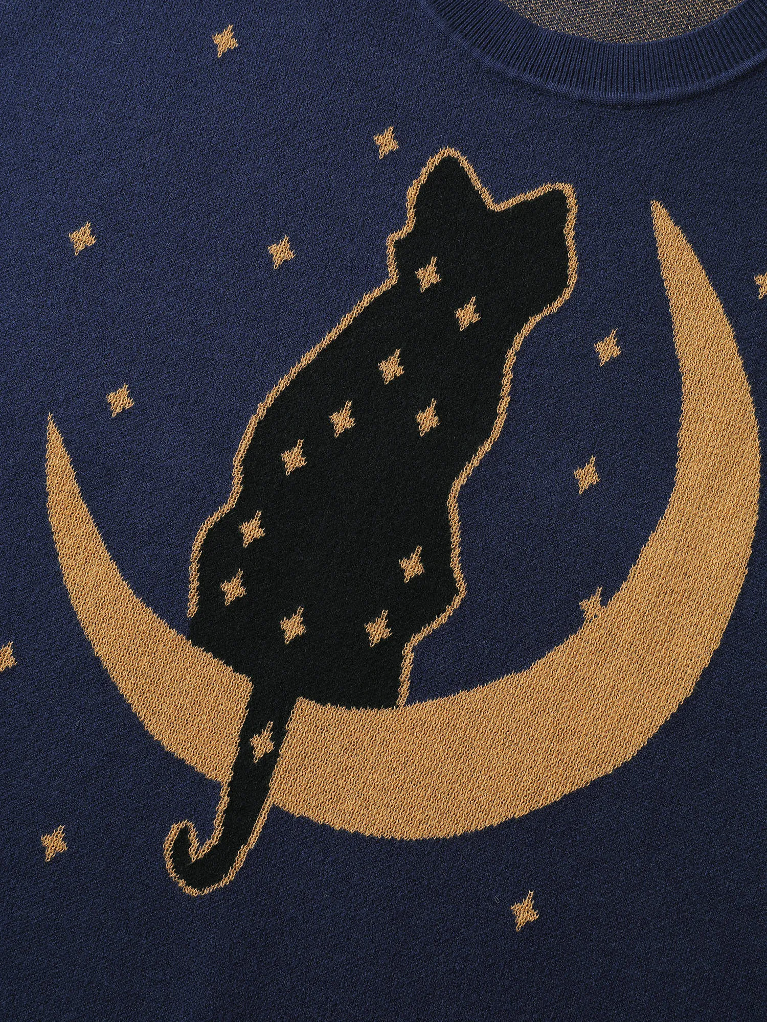 Supersoft Cat Night Print Crewneck Pullover sold by Bloomchic product image thumbnail 5