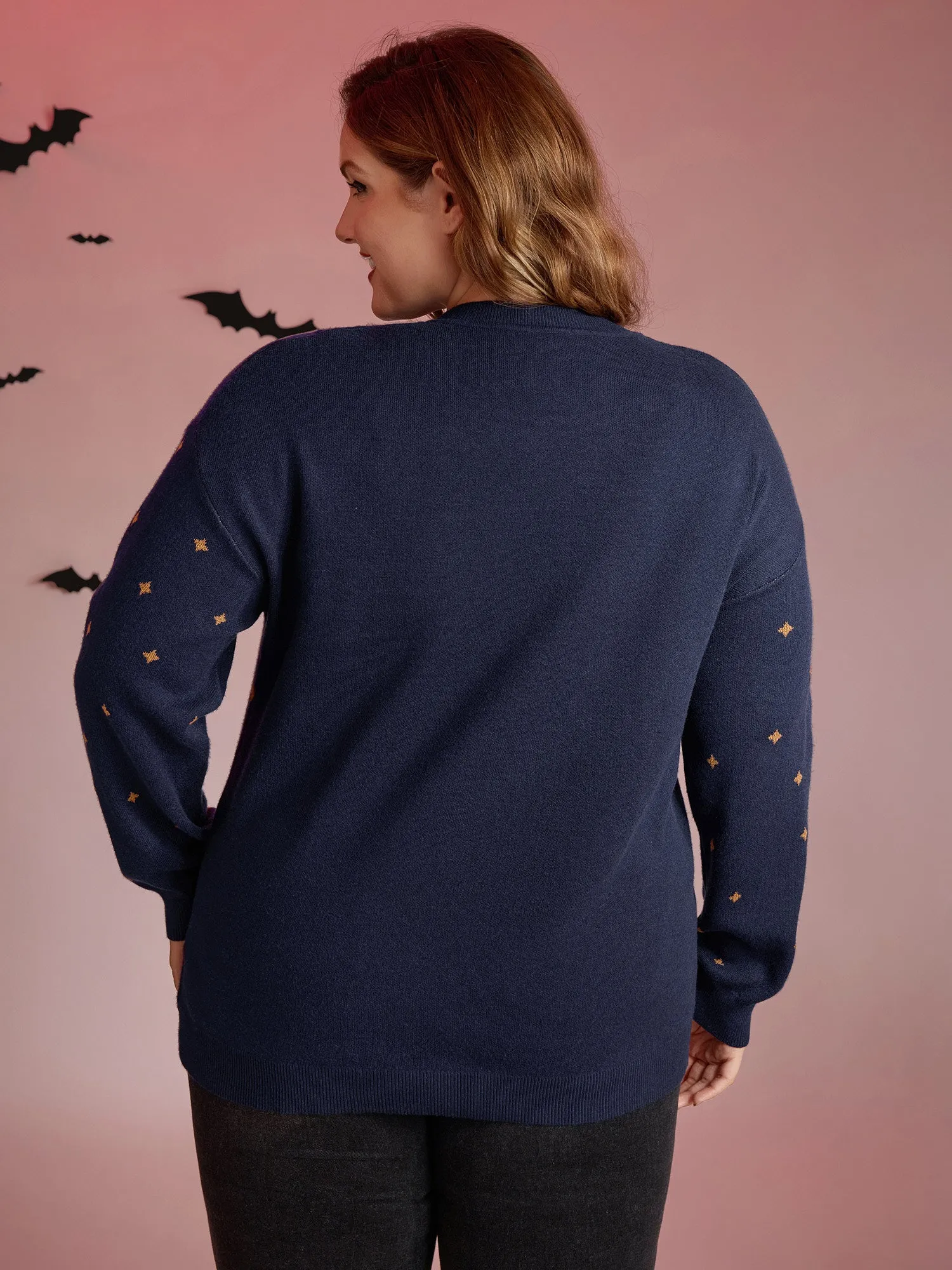 Supersoft Cat Night Print Crewneck Pullover sold by Bloomchic product image thumbnail 4