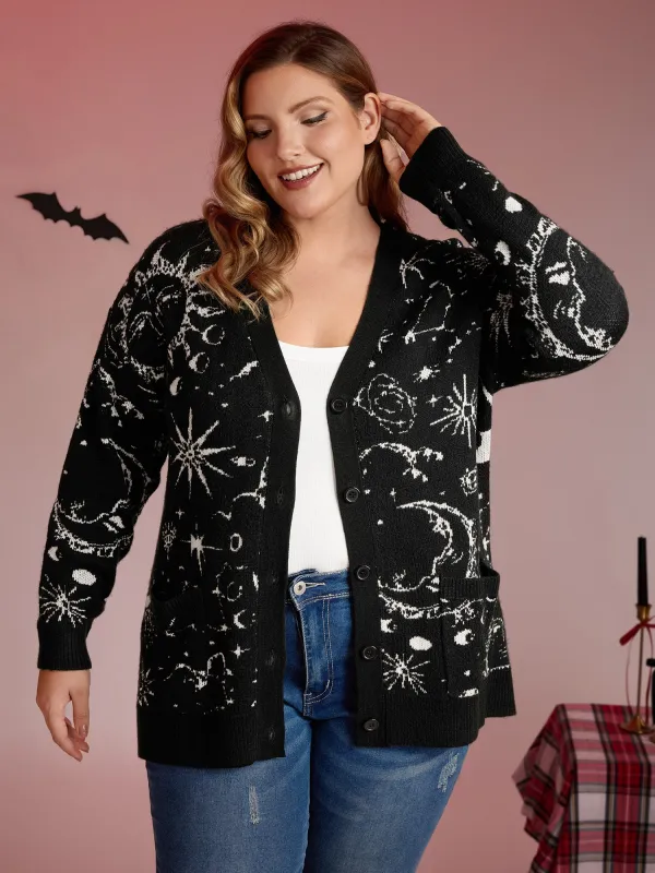 Halloween Elements Button Knit Cardigan sold by Bloomchic
