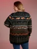 Fox in Forest Contrast Knit Cardigan sold by Bloomchic