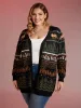 Fox in Forest Contrast Knit Cardigan sold by Bloomchic