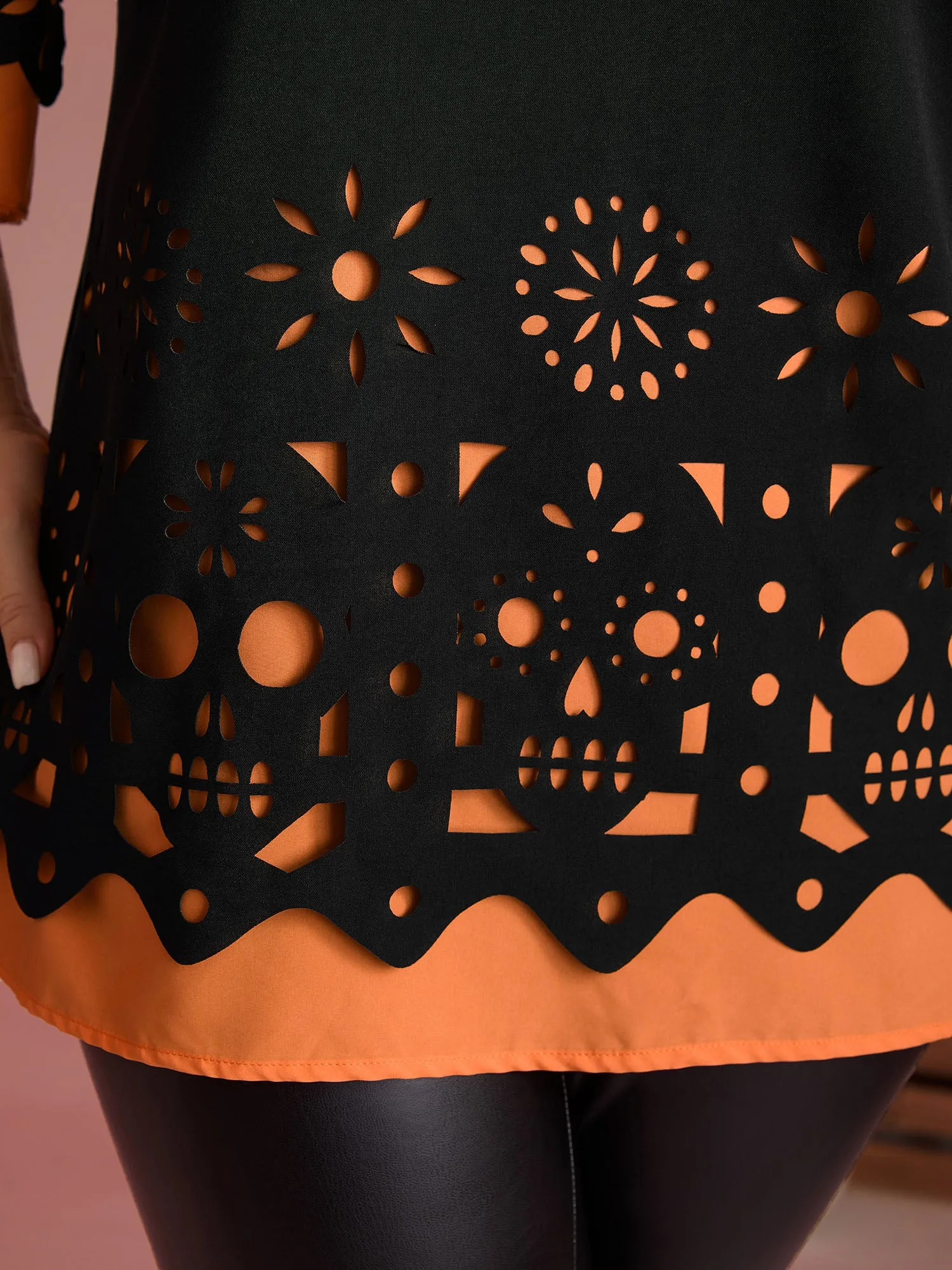 Laser Cut Halloween Contrast Lined Blouse sold by Bloomchic product image thumbnail 2