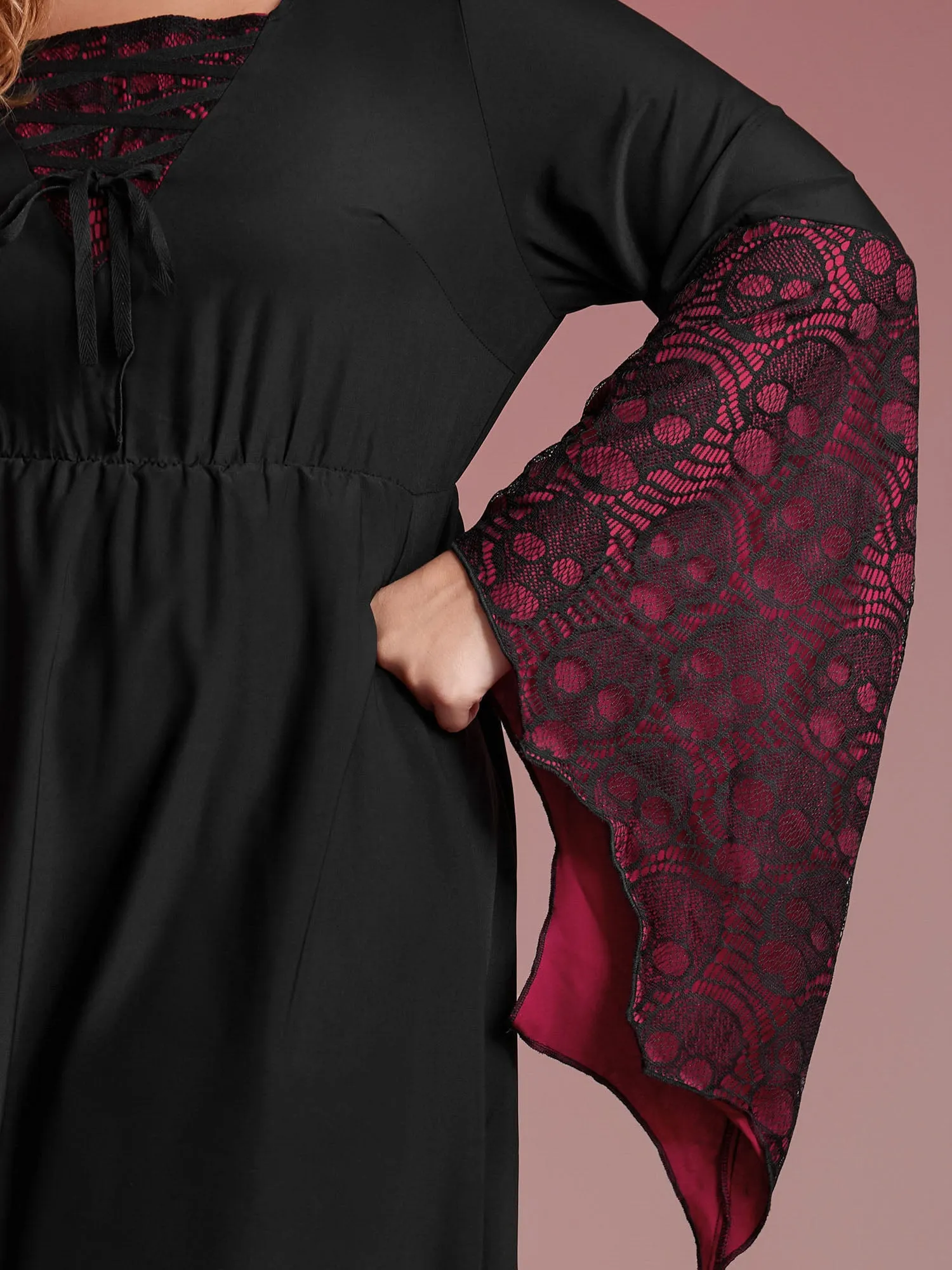 Wicked Witch Color Contrast Midi Dress sold by Bloomchic product image thumbnail 3