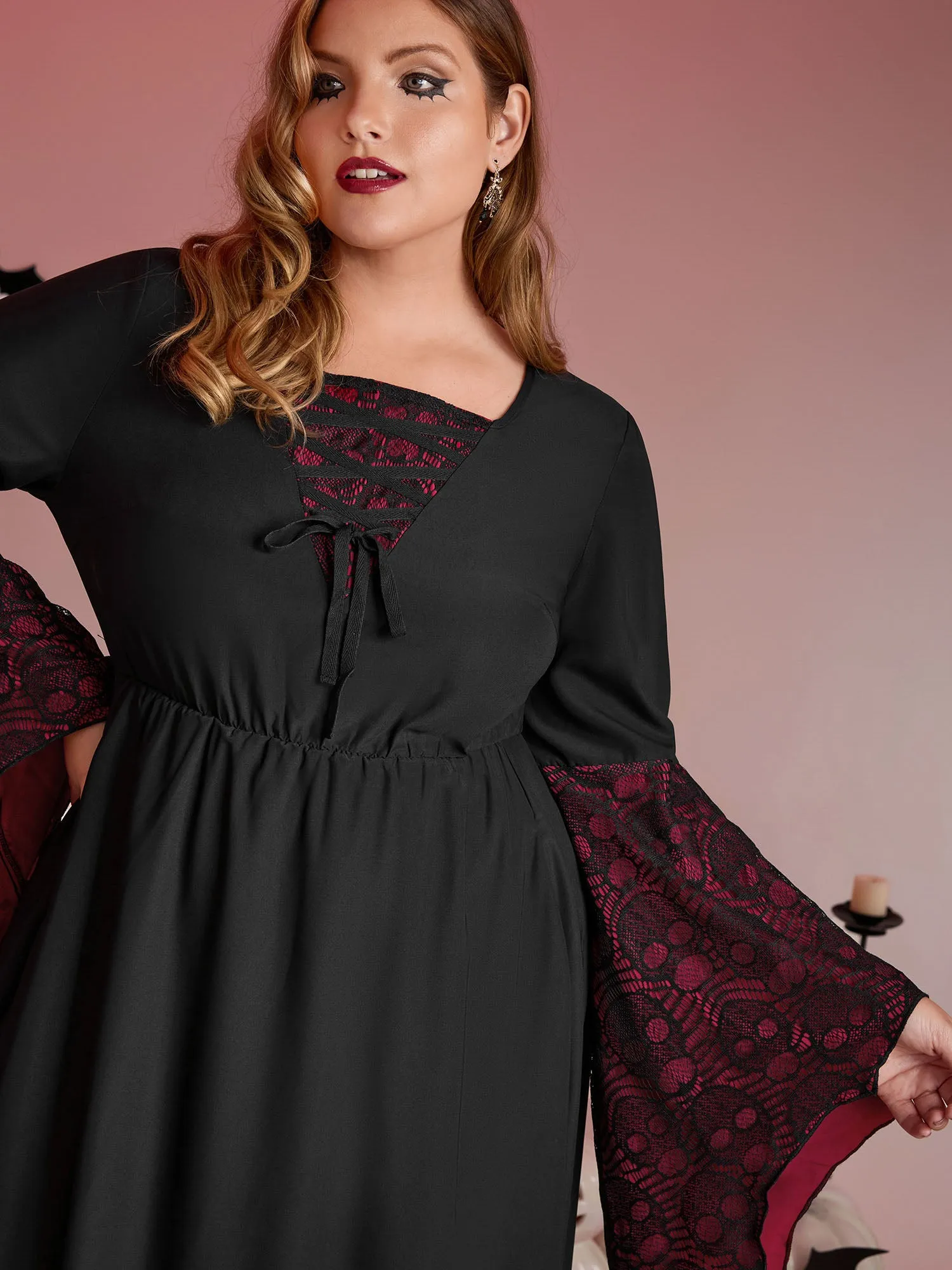 Wicked Witch Color Contrast Midi Dress sold by Bloomchic product image thumbnail 2