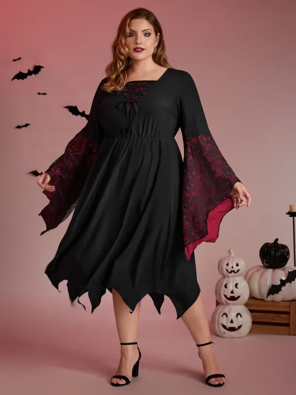 Wicked Witch Color Contrast Midi Dress sold by Bloomchic