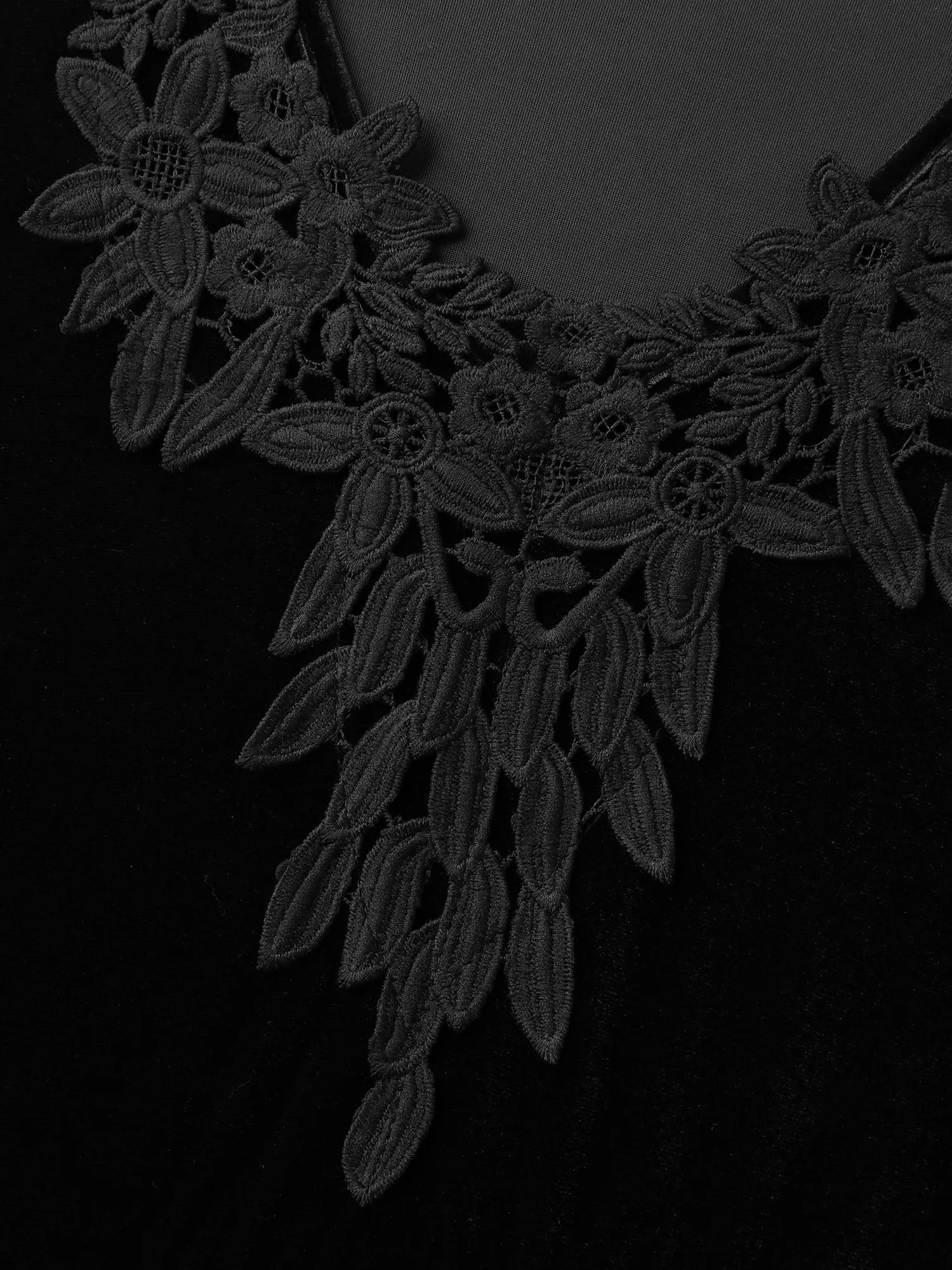 Velvet Lace Sleeve Split Hem Maxi Dress sold by Bloomchic product image thumbnail 5