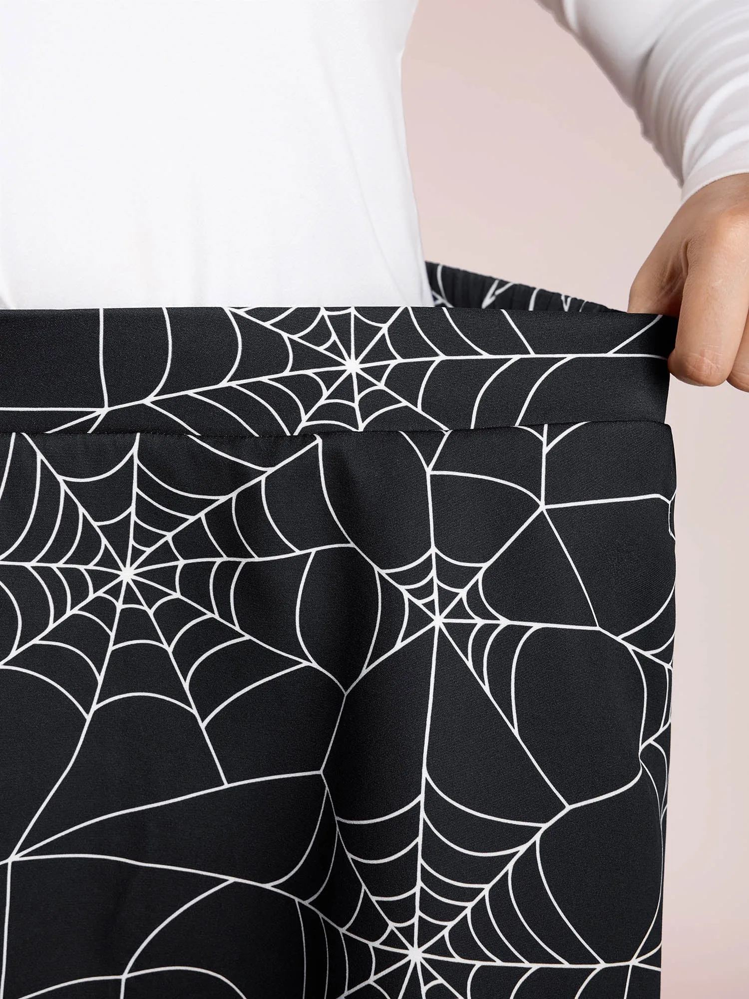 Spiderweb Halloween Print Mini Skirt sold by Bloomchic product image thumbnail 4