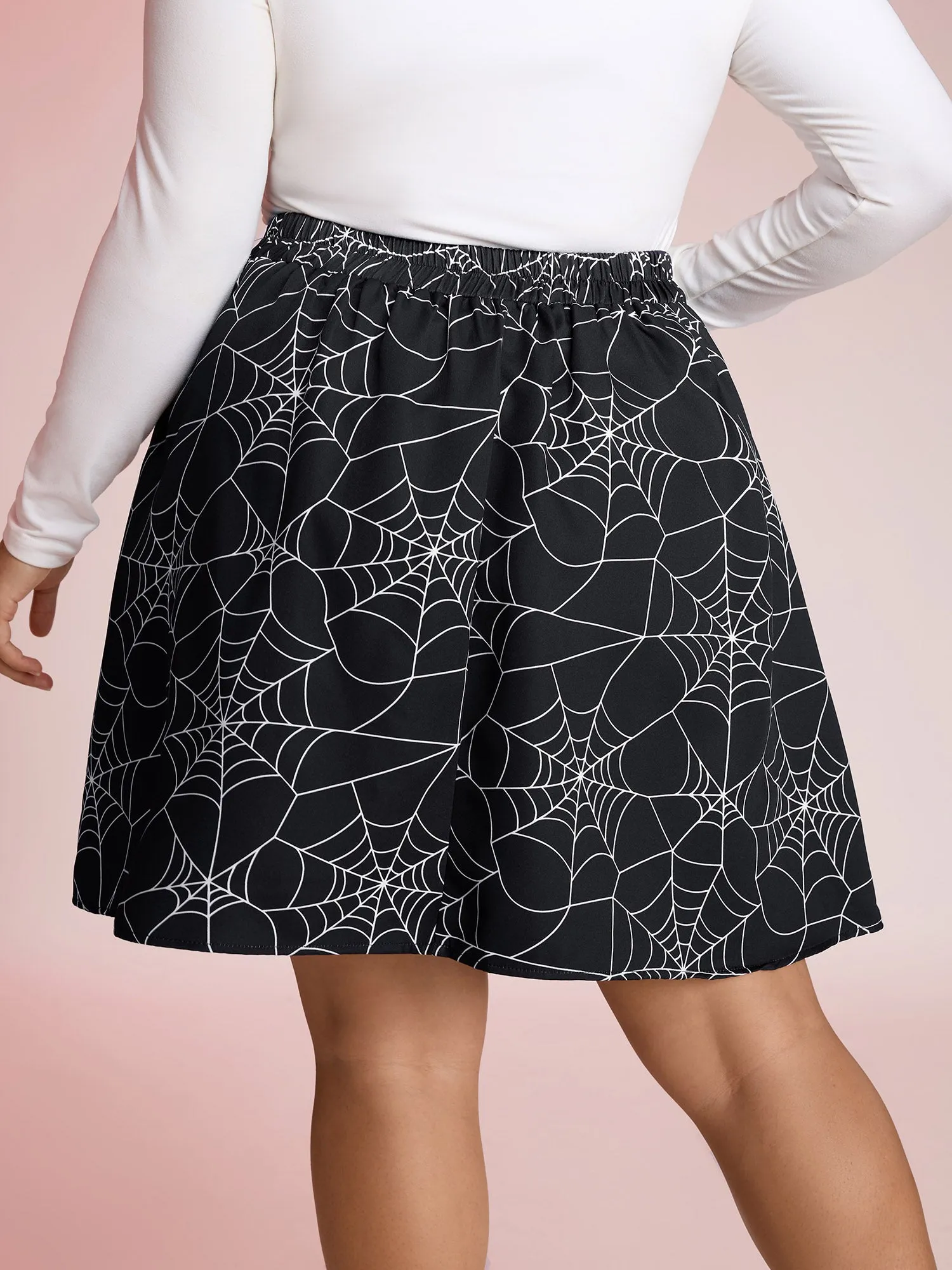 Spiderweb Halloween Print Mini Skirt sold by Bloomchic product image thumbnail 5