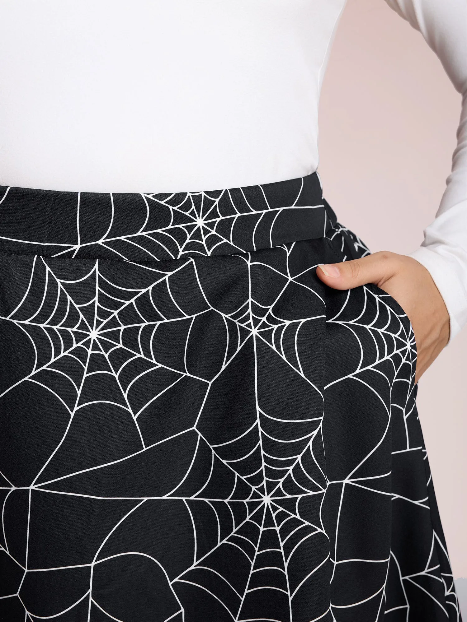 Spiderweb Halloween Print Mini Skirt sold by Bloomchic product image thumbnail 3