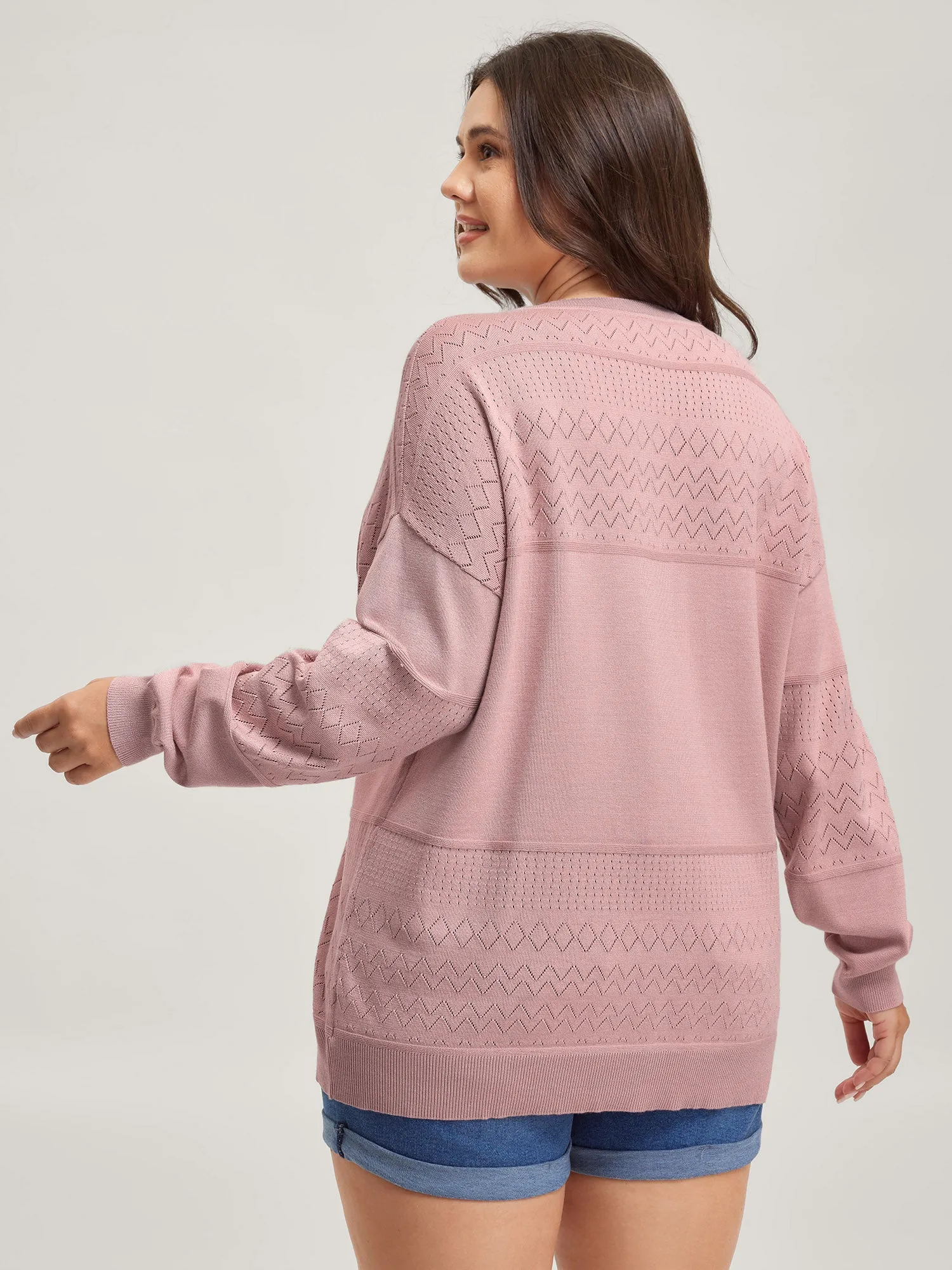 Supersoft Textured Eyelet Trim Pullover sold by Bloomchic product image thumbnail 5