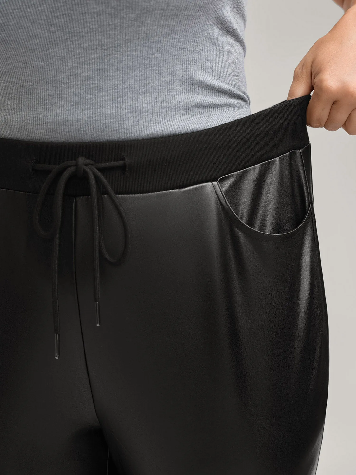 Super Stretchy Drawstring Metallic Look Pants sold by Bloomchic product image thumbnail 3