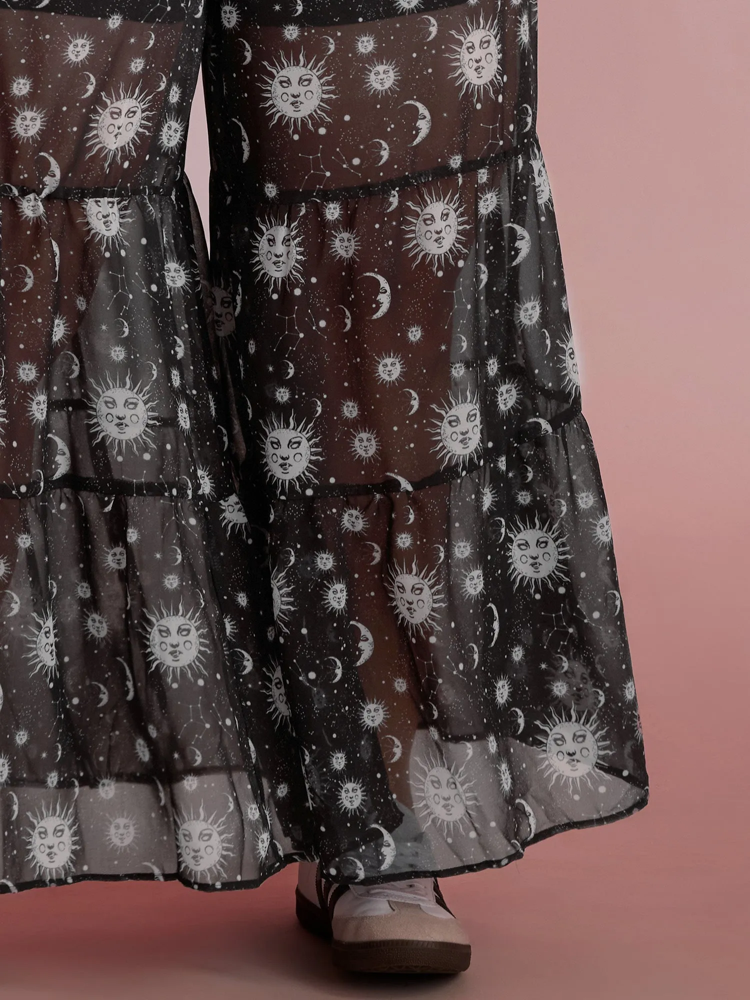 Starry Halloween Night Sheer Wide Waistband Pants sold by Bloomchic product image thumbnail 5