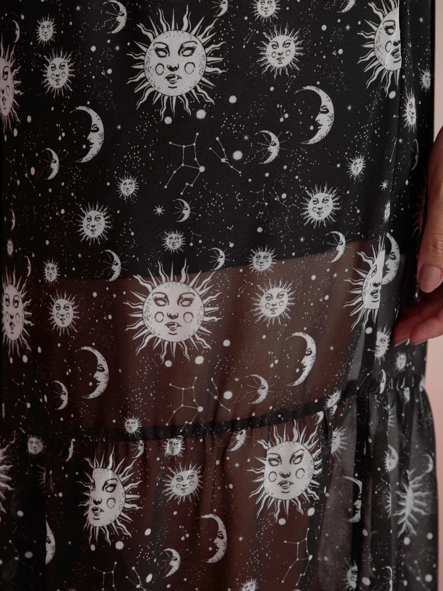 Starry Halloween Night Sheer Wide Waistband Pants sold by Bloomchic product image thumbnail 4