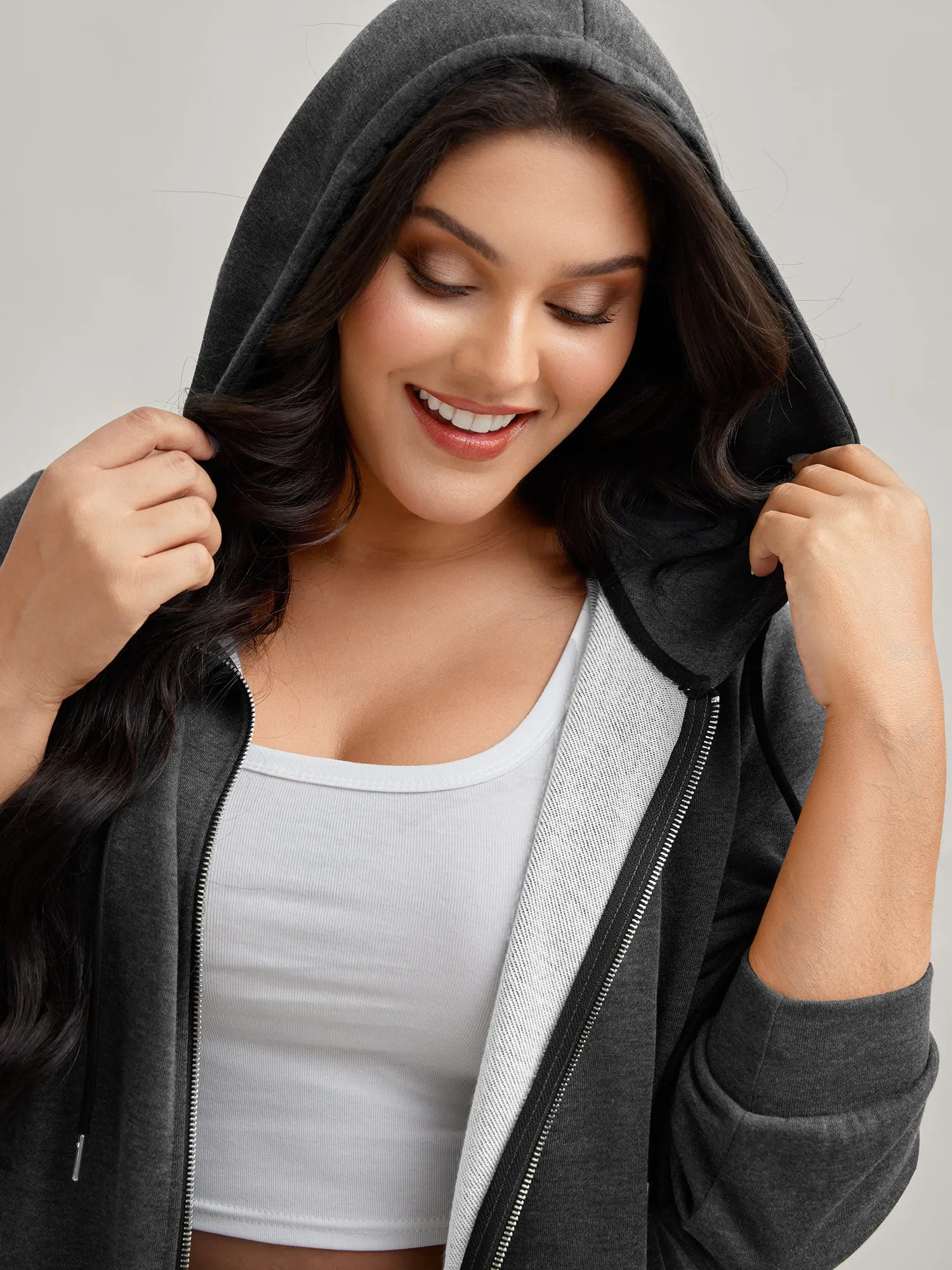 Sweatshirt Longline Solid Jacket sold by Bloomchic product image thumbnail 2