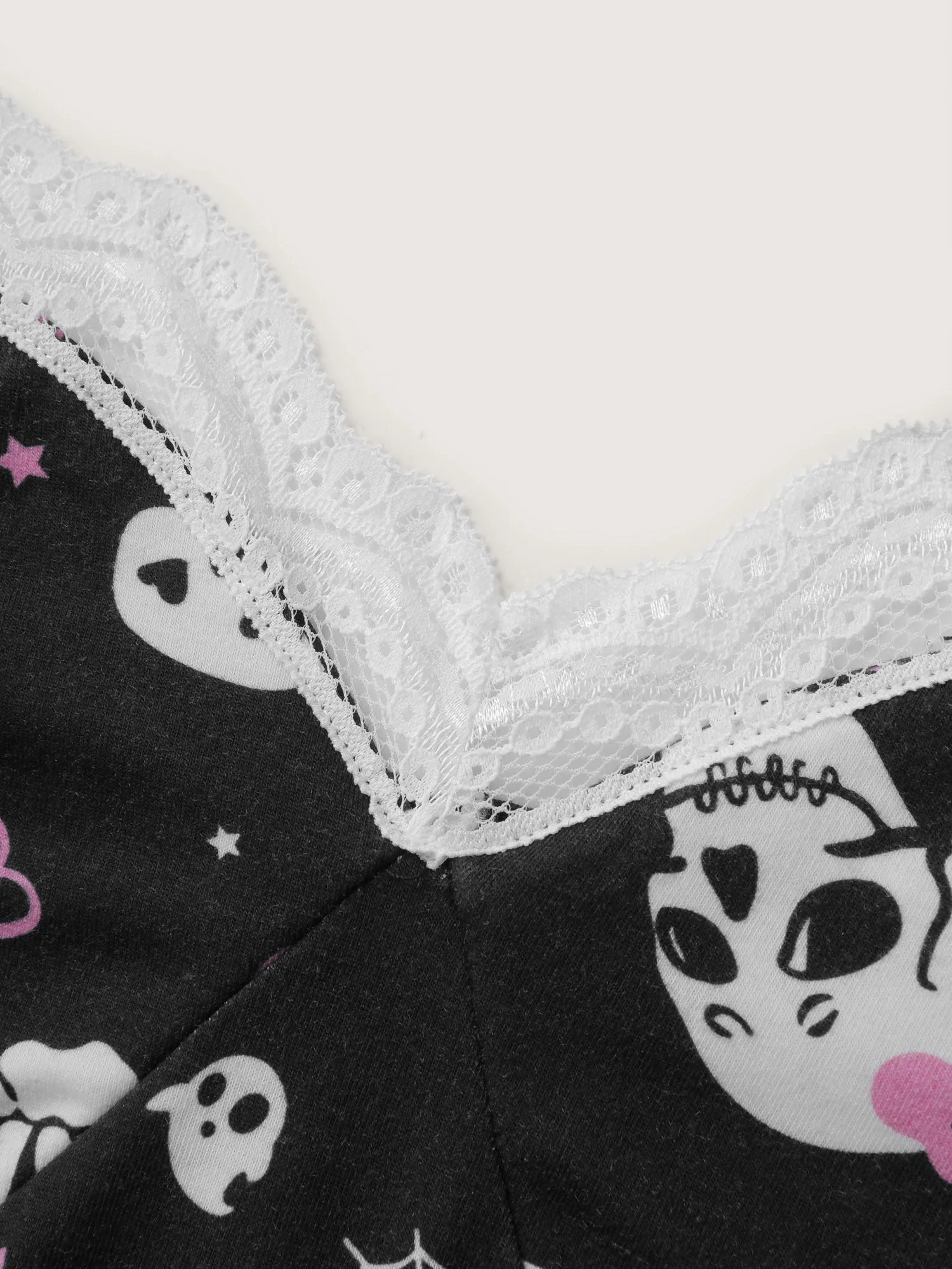 Skull Print Stretchy Waist Adjustable Sleep Romper sold by Bloomchic product image thumbnail 5
