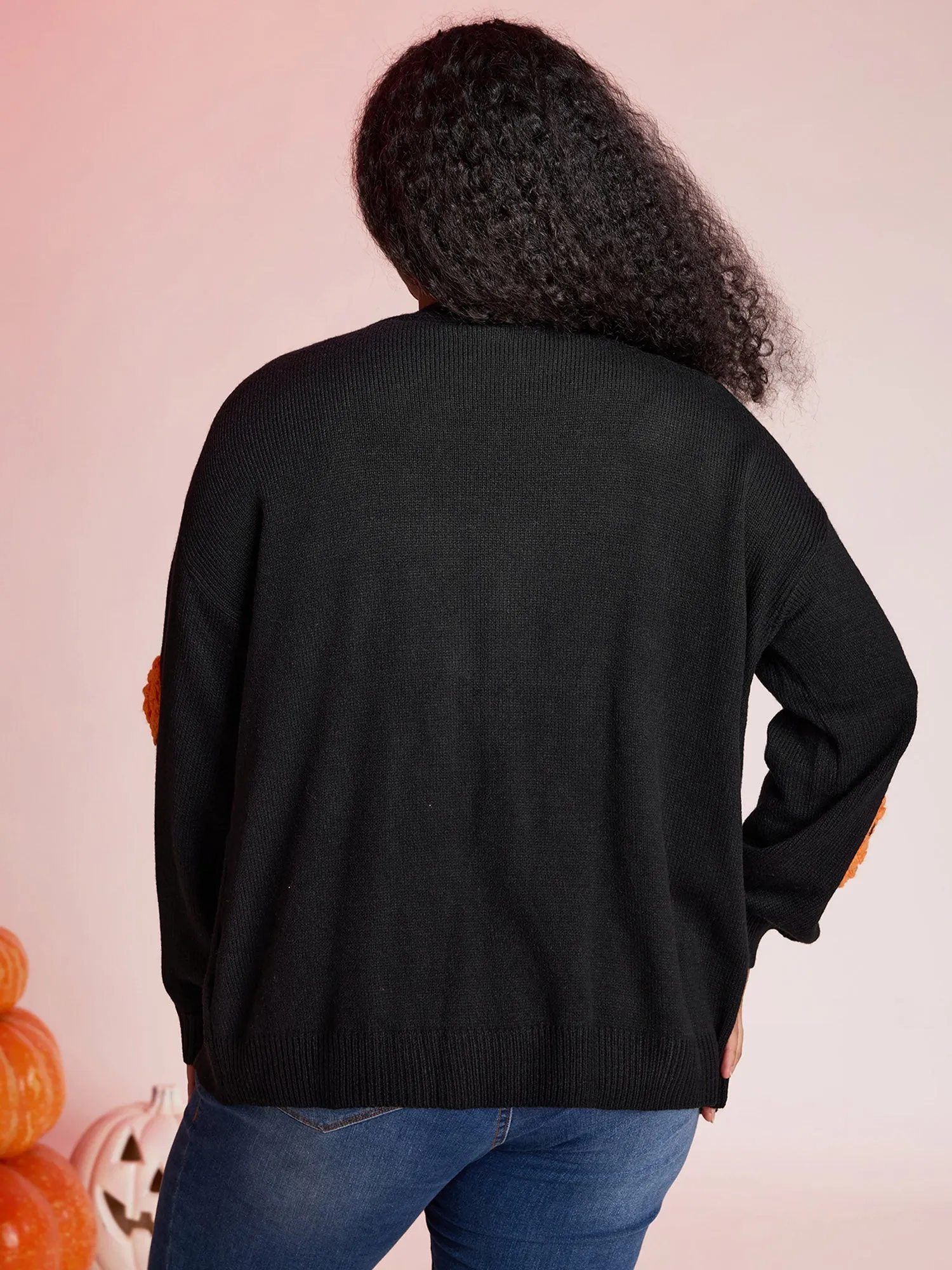 Happy Pumpkin Crochet Knit Cardigan sold by Bloomchic product image thumbnail 5