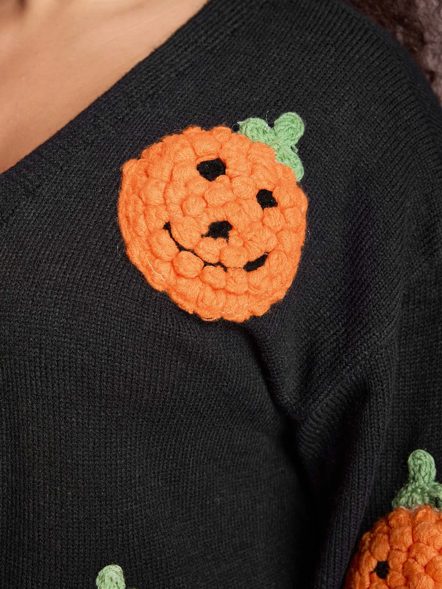 Happy Pumpkin Crochet Knit Cardigan sold by Bloomchic product image thumbnail 4