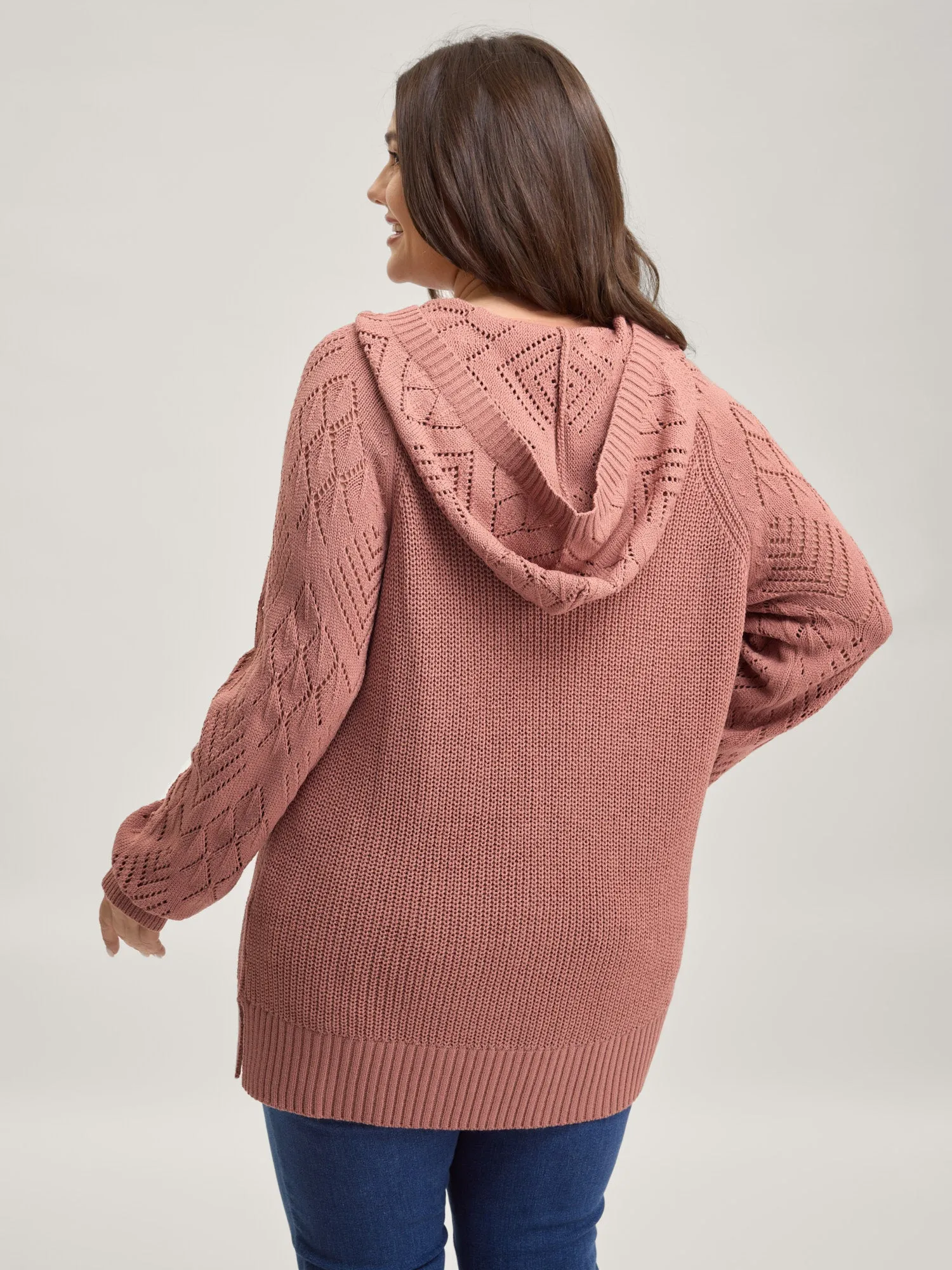 Tissue Textured Hooded Cut-Out Pullover sold by Bloomchic product image thumbnail 4