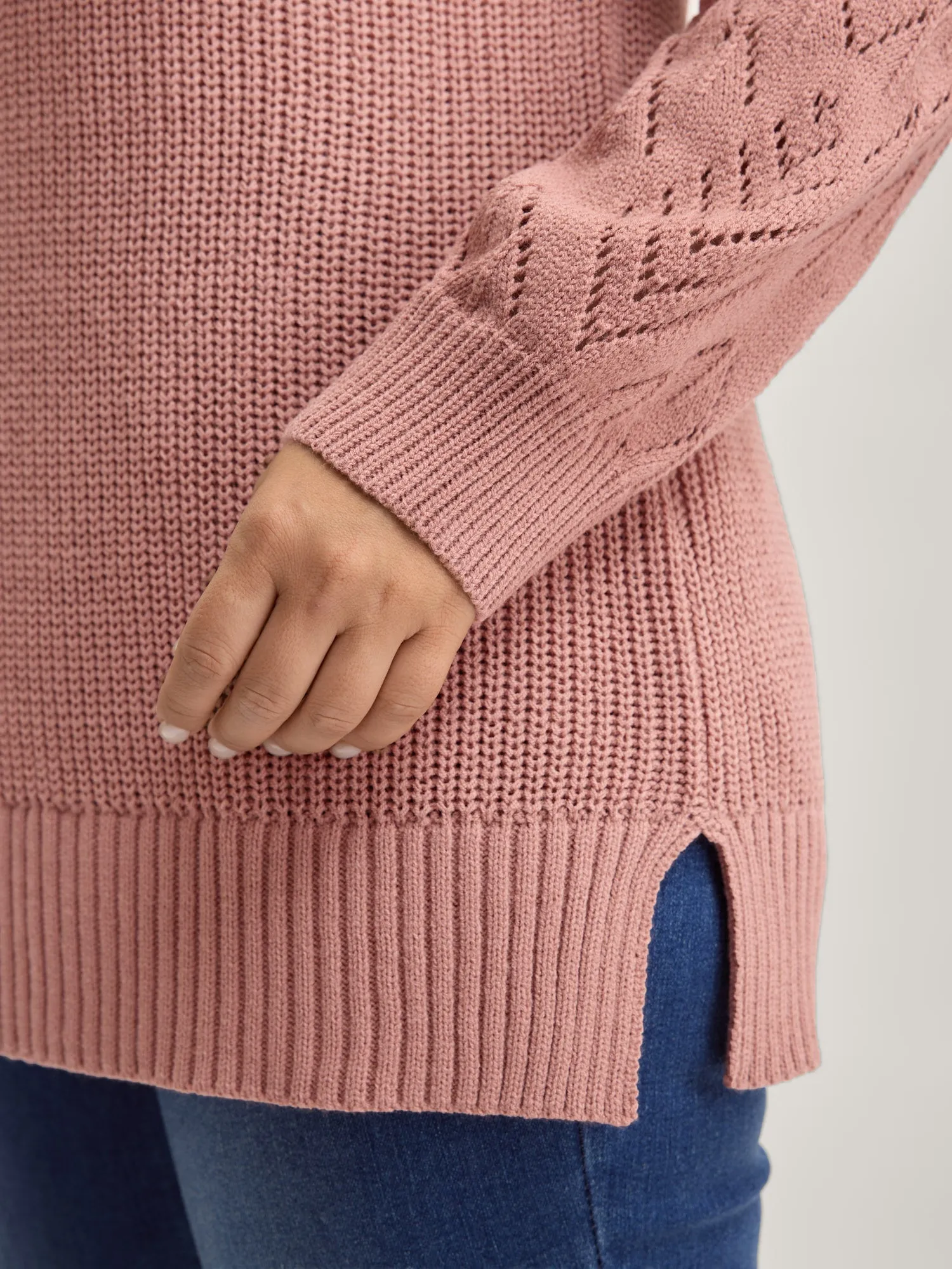 Tissue Textured Hooded Cut-Out Pullover sold by Bloomchic product image thumbnail 3