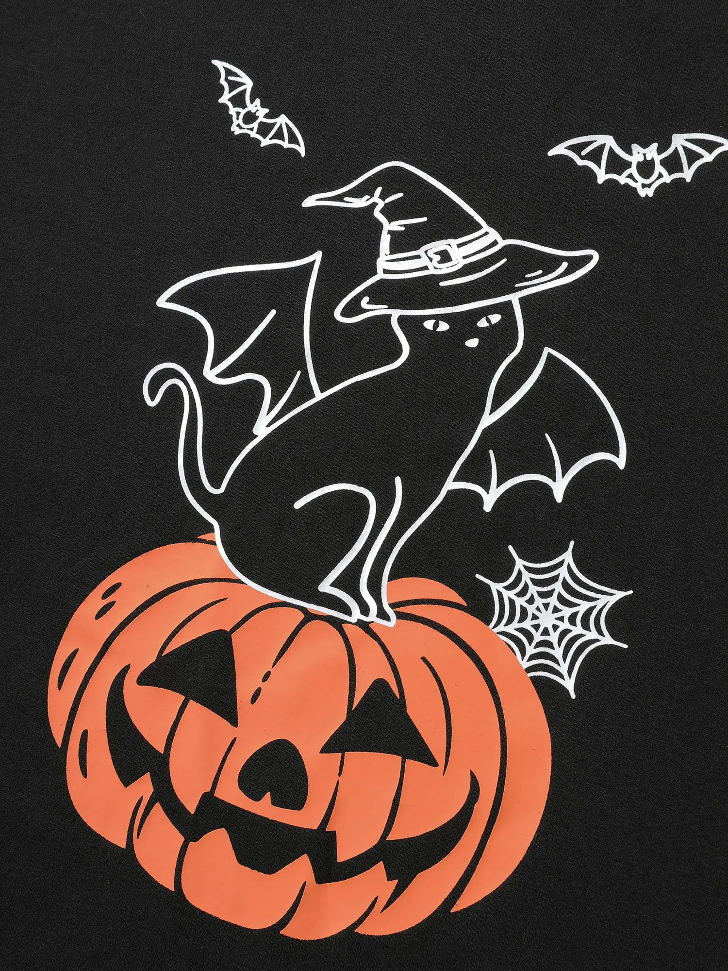 Pumpkin Cat Shoulder Laser Cut-Out Sweatshirt sold by Bloomchic product image thumbnail 5