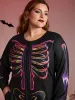 Colorful Skeleton Print Zipper Lounge Jumpsuit sold by Bloomchic