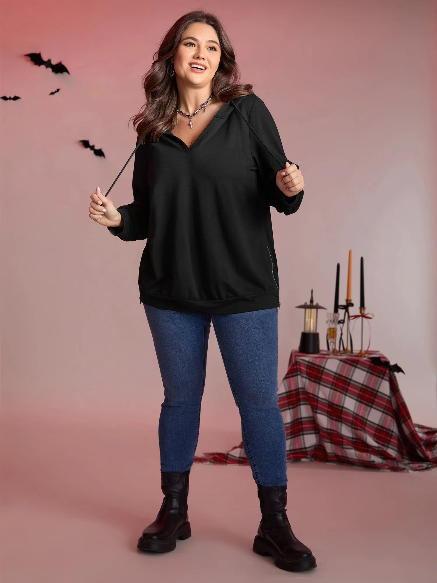 Romantic Skull Back Motif Hoodie sold by Bloomchic product image thumbnail 4