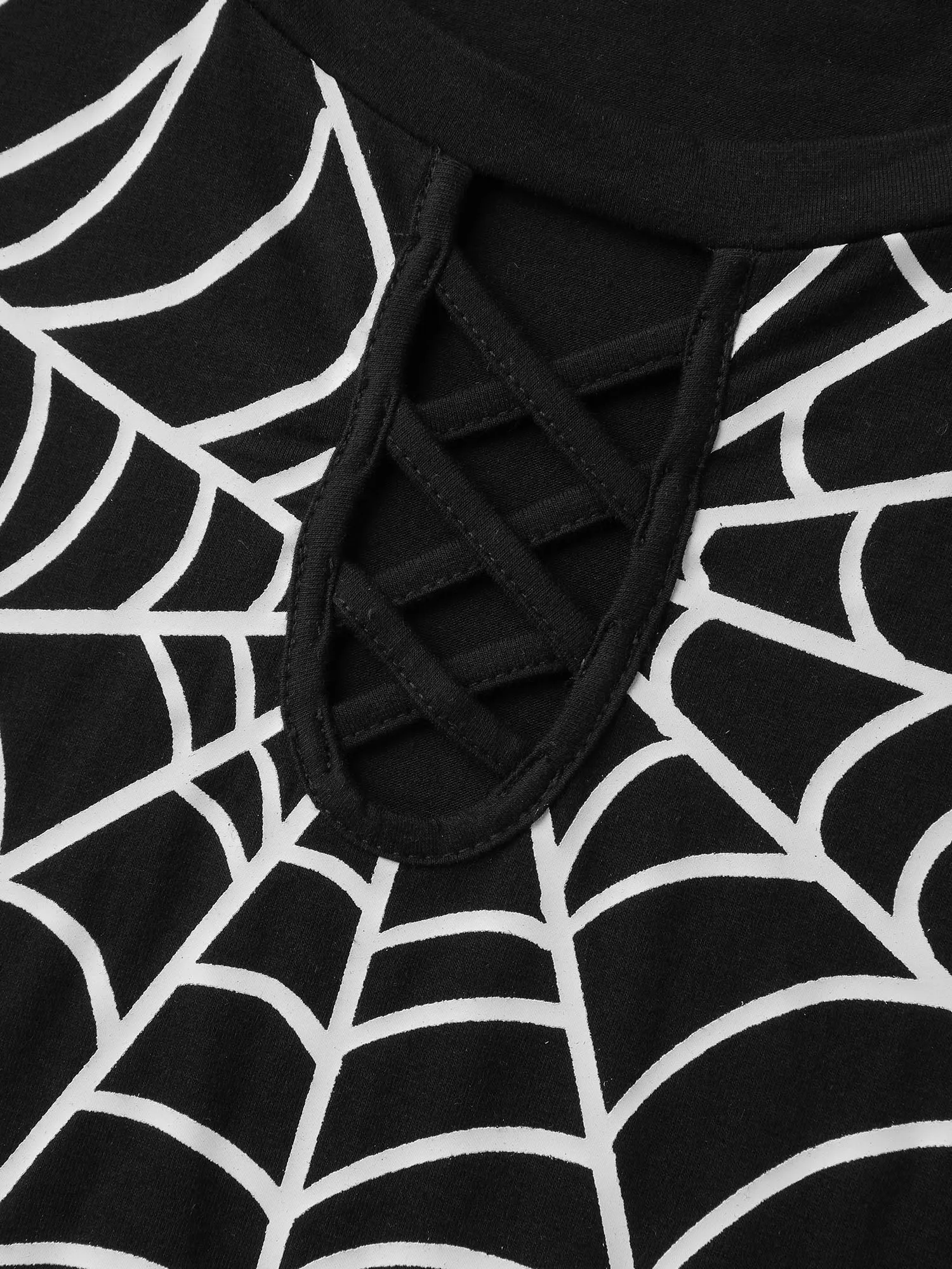 Spiderweb Neck Cut-Out Ties Knit Top sold by Bloomchic product image thumbnail 5