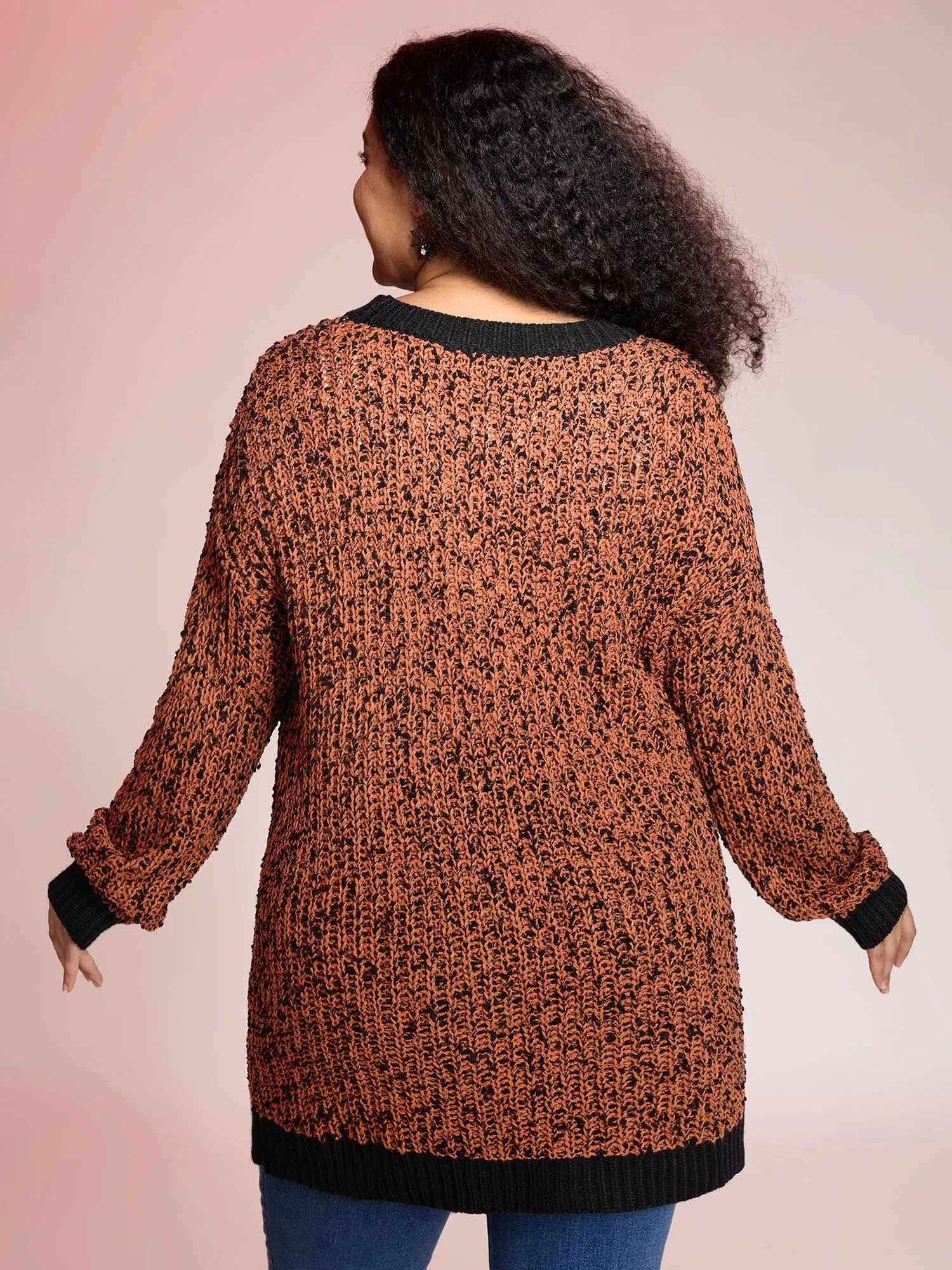 Textured Color Contrast Edges Pockets Cardigan sold by Bloomchic product image thumbnail 5