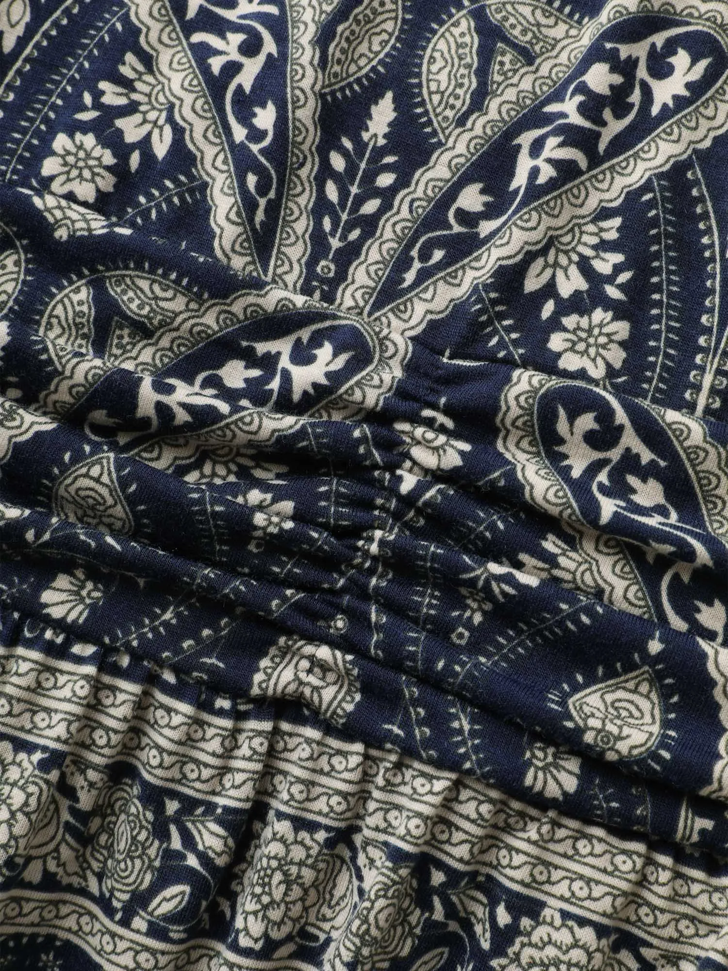 Paisley Stripe Print Pleated Waist Midi Dress sold by Bloomchic product image thumbnail 5